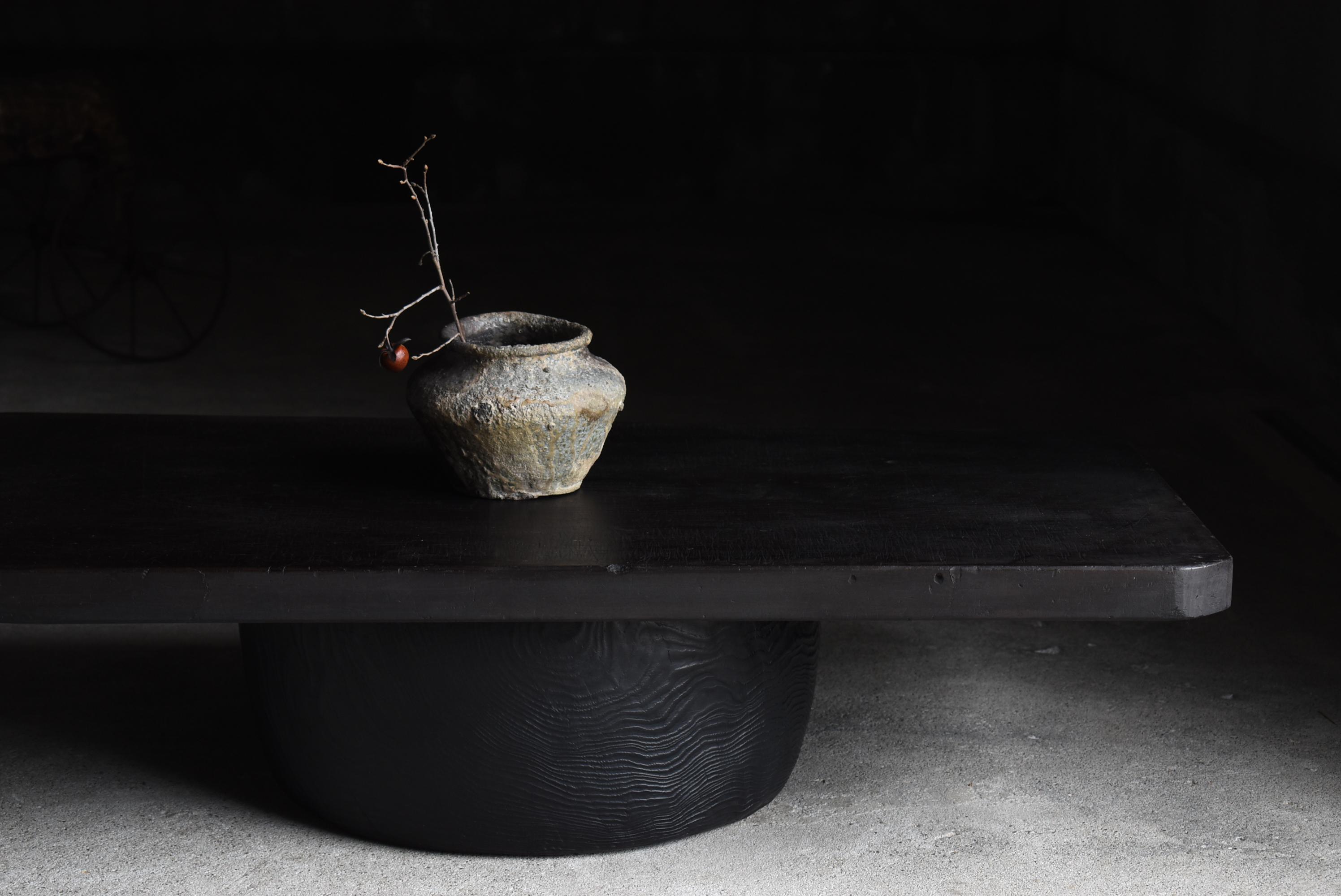 Japanese Antique Black Low Table 1860s-1920s / Primitive Sofa Table Wabi Sabi 9