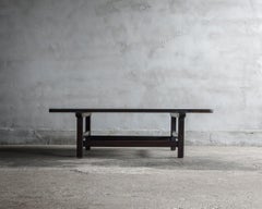 Japanese Antique Black Low Table, Meiji Era '1868-1912', Wabi Sabi