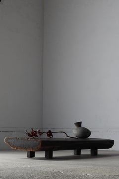 Table basse japonaise antique noire / Table de canapé Table à café / Wabi-sabi Primitive