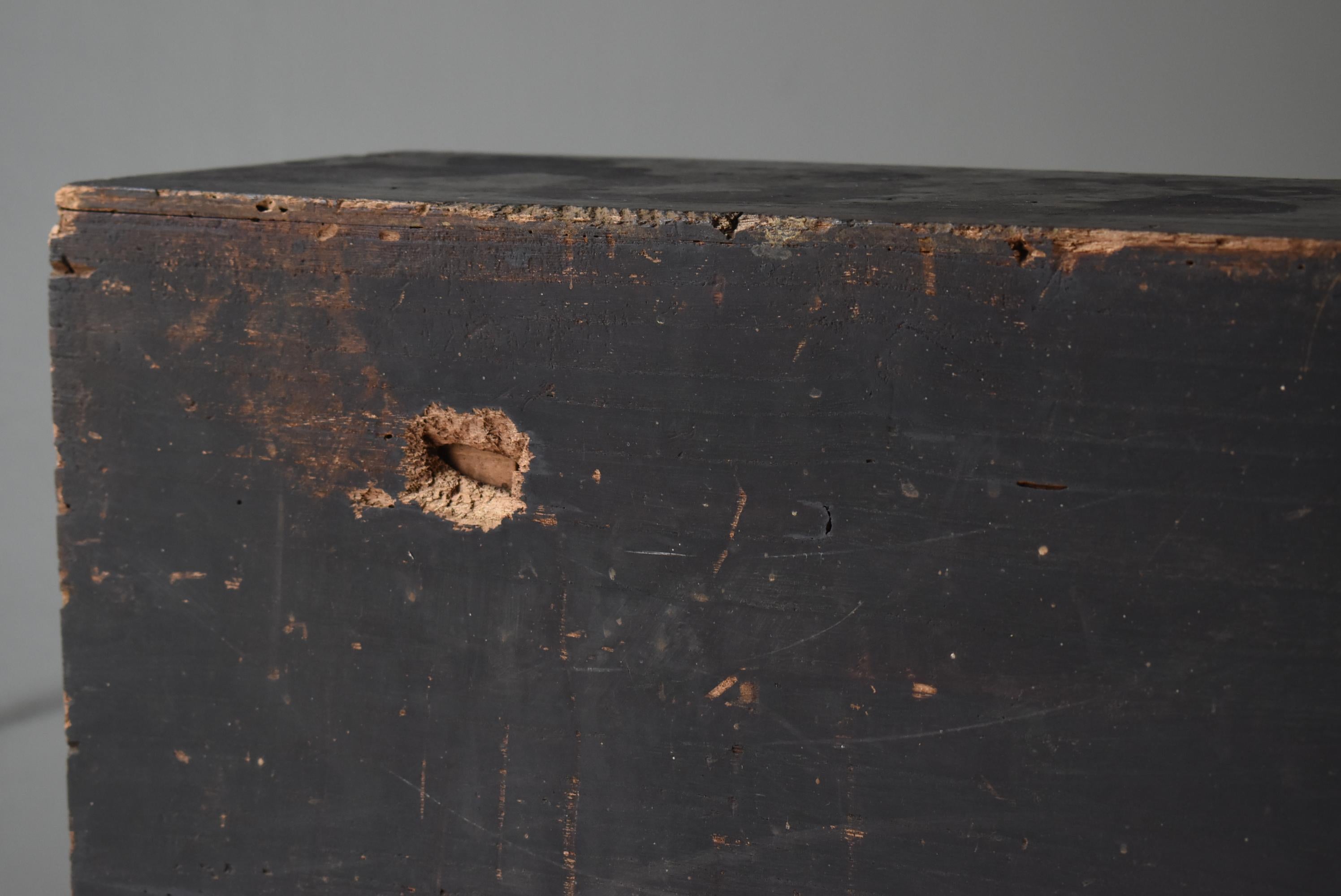 Japanese Antique Black Medicine Chest 1800s-1860s / Tansu Wabisabi 6
