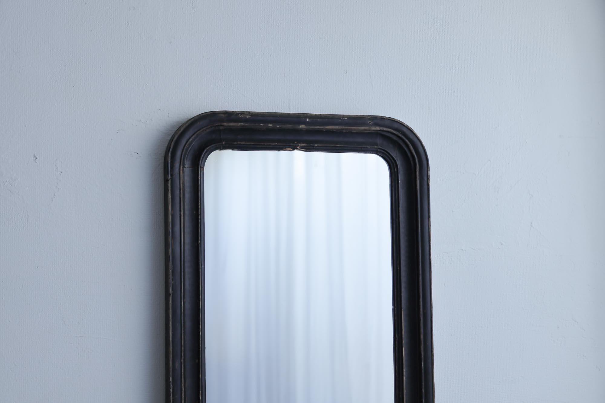 Hand-Crafted Japanese Antique Black Mirror, Antique Wall Mirror