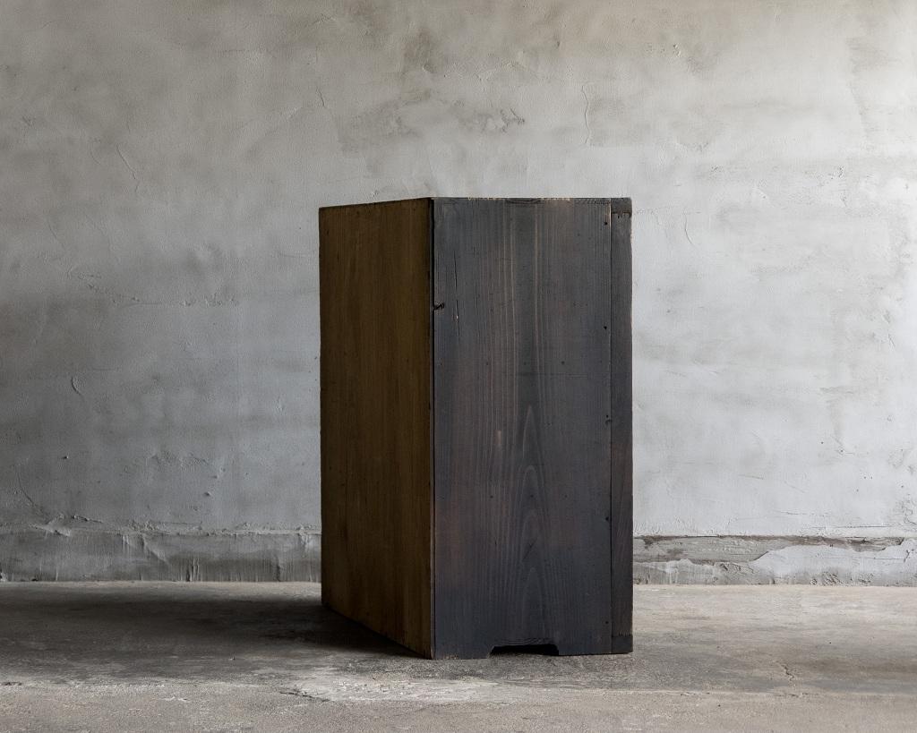 20th Century Japanese Antique Black Sliding Glass Door Cabinet, Early Showa Period '1926-' For Sale