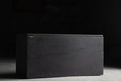 Japanese Antique Black Storage Box 1860s-1900s / Tansu Sofa Table Wabi Sabi