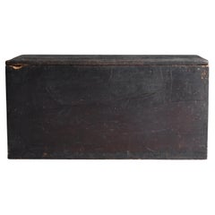 Japanese Antique Black Storage Box 1860s-1900s / Tansu Sofa Table Wabi Sabi