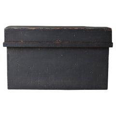 Japanese Antique Black Storage Box 1860s-1900s / Tansu Sofa Table Wabisabi