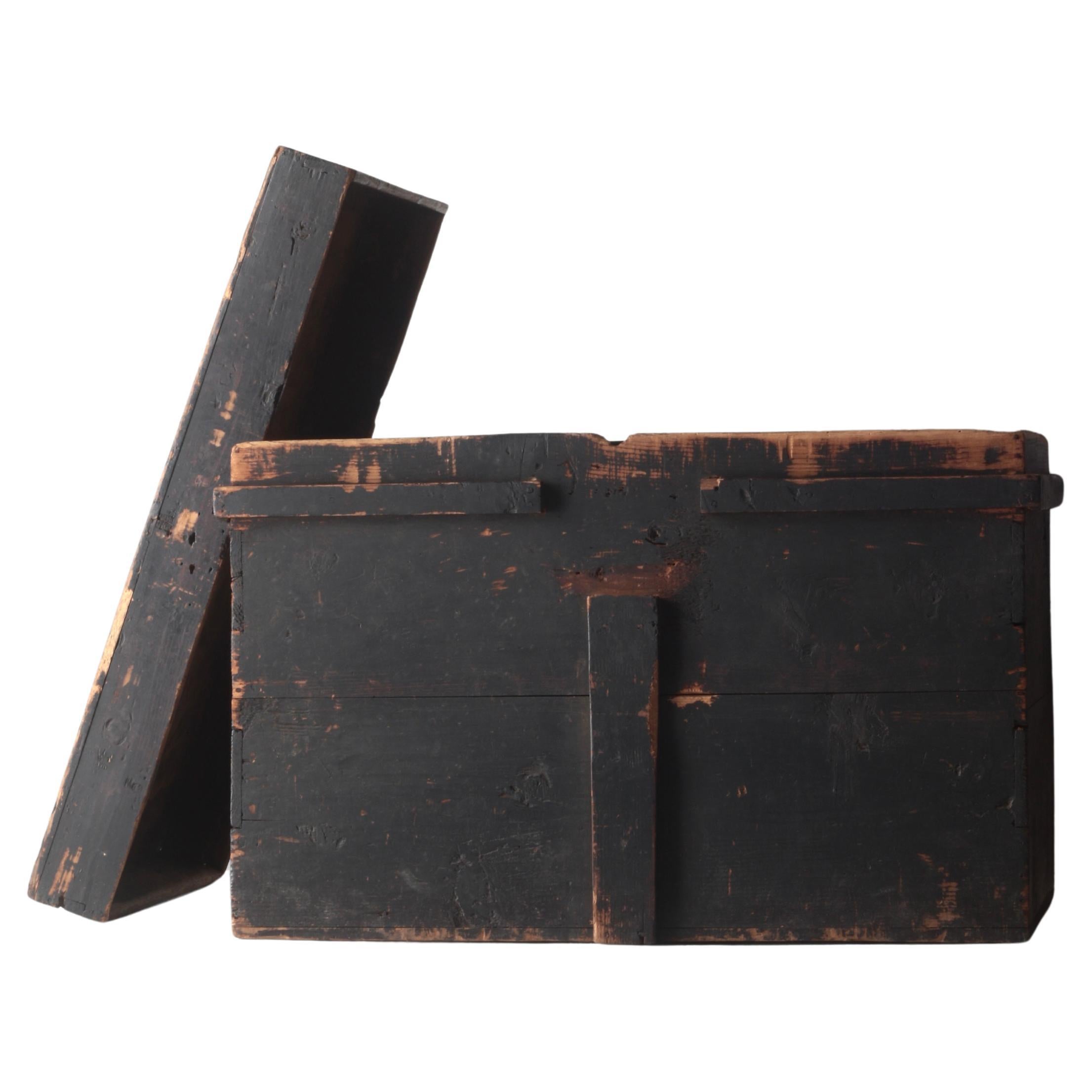 Boîte de rangement/Coffres à couvertures japonais anciens Wabi-sabi des années 1800-1868