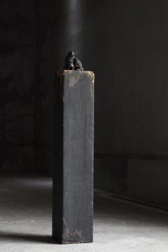 Japanese Antique Black Sword Case 1800s-1860s / Exhibition Stand Wabisabi