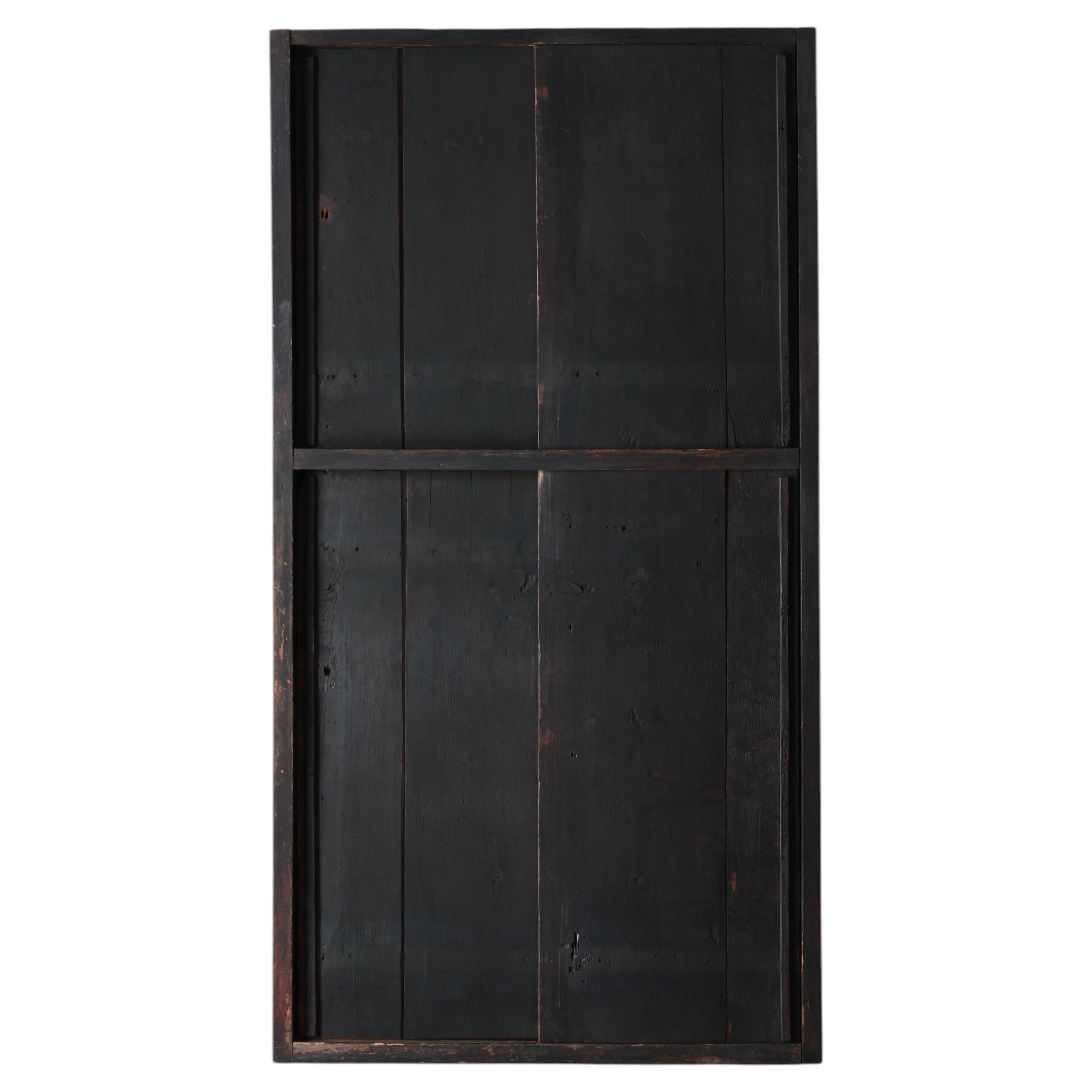 Japanese Antique Black Tall Cabinet / Tansu / 1868-1912s / Wabi-Sabi Primitive