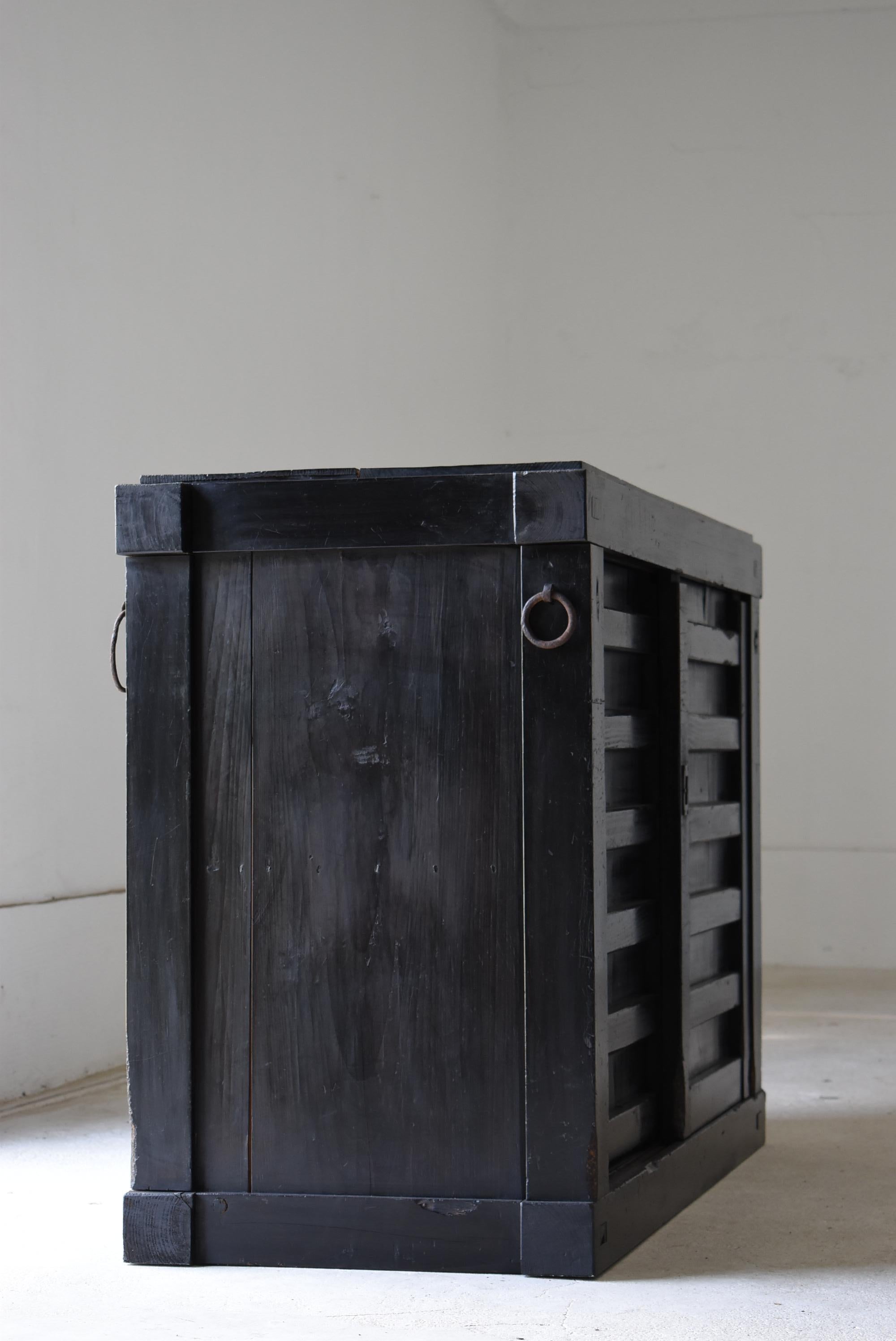 Japanese Antique Black Tansu 1860s-1900s/Chests of Drawers Cabinet wabisabi 5