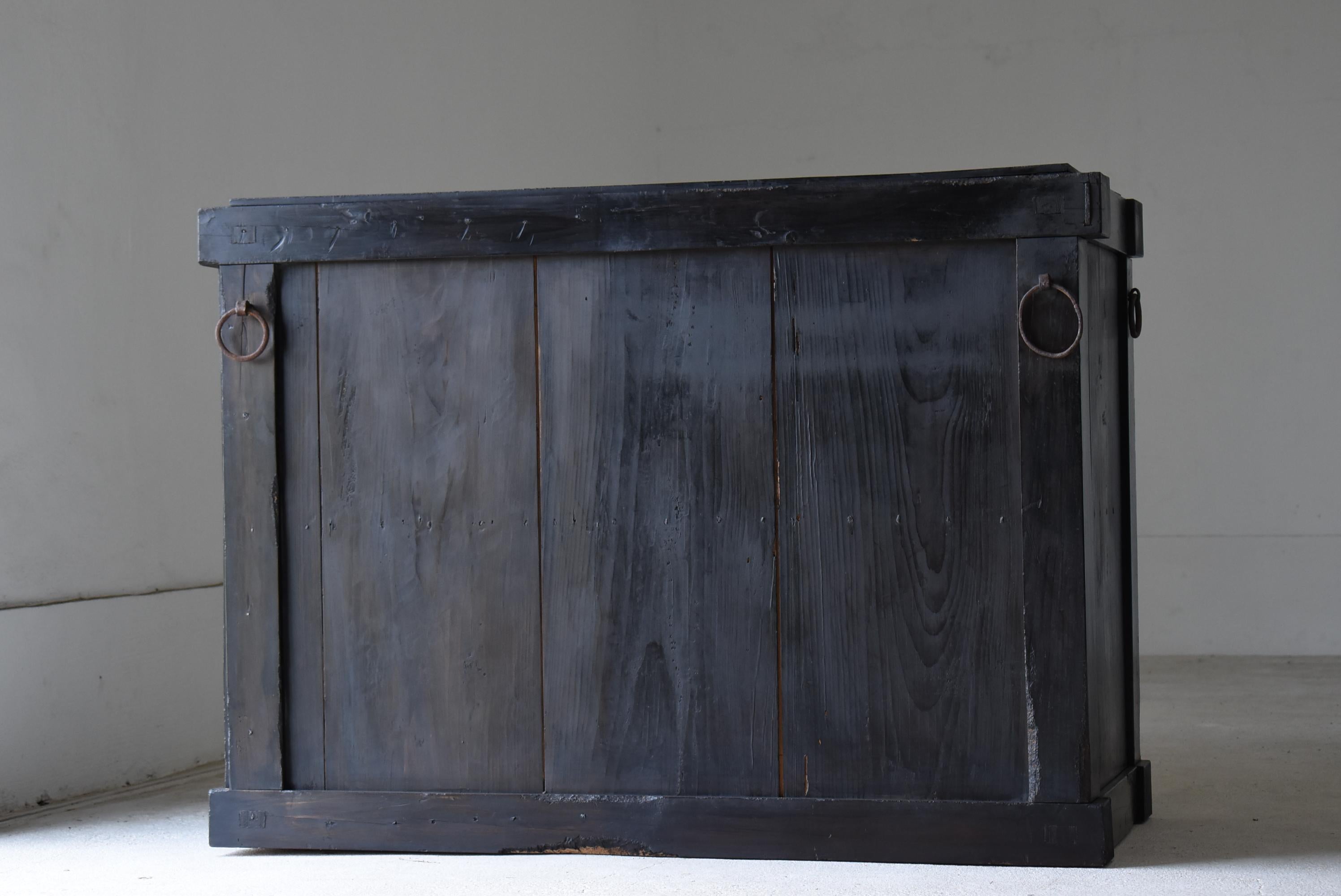 Japanese Antique Black Tansu 1860s-1900s/Chests of Drawers Cabinet wabisabi 8