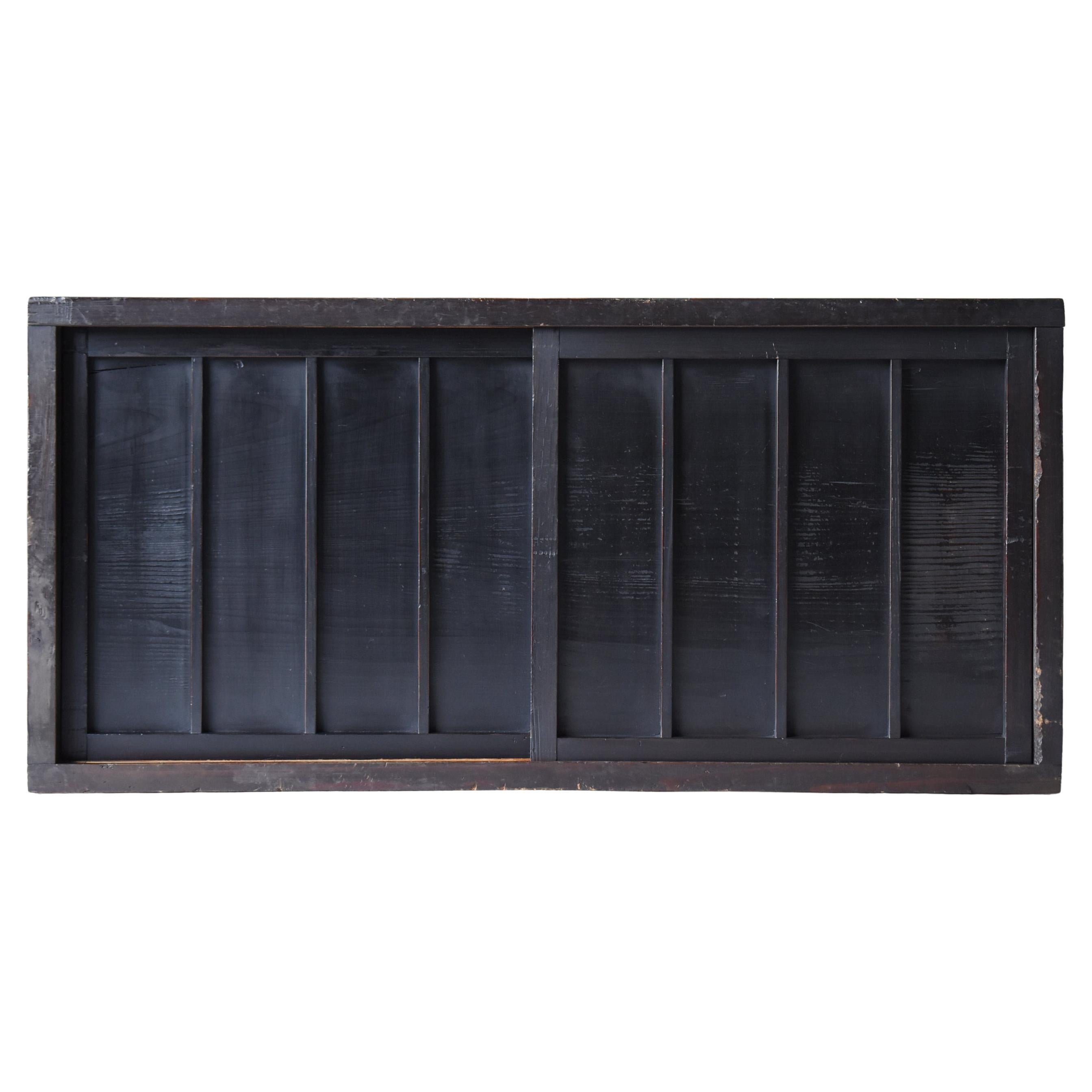 Antiguo Tansu Japonés Negro 1860s-1900s / Aparador Armario Wabisabi