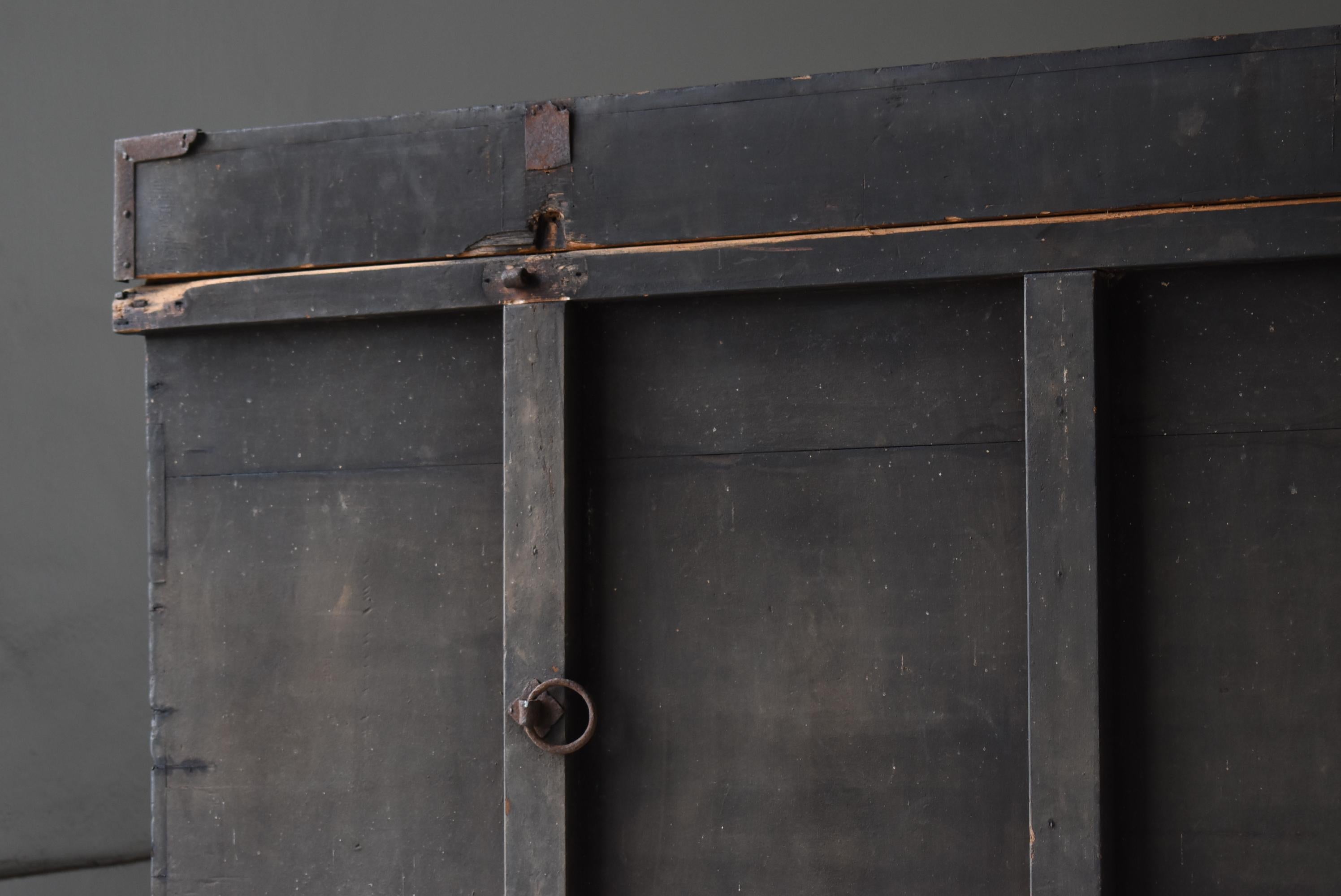 Japanese Antique Black Tansu 1860s-1900s / Storage Box Cabinet Wabi Sabi  8