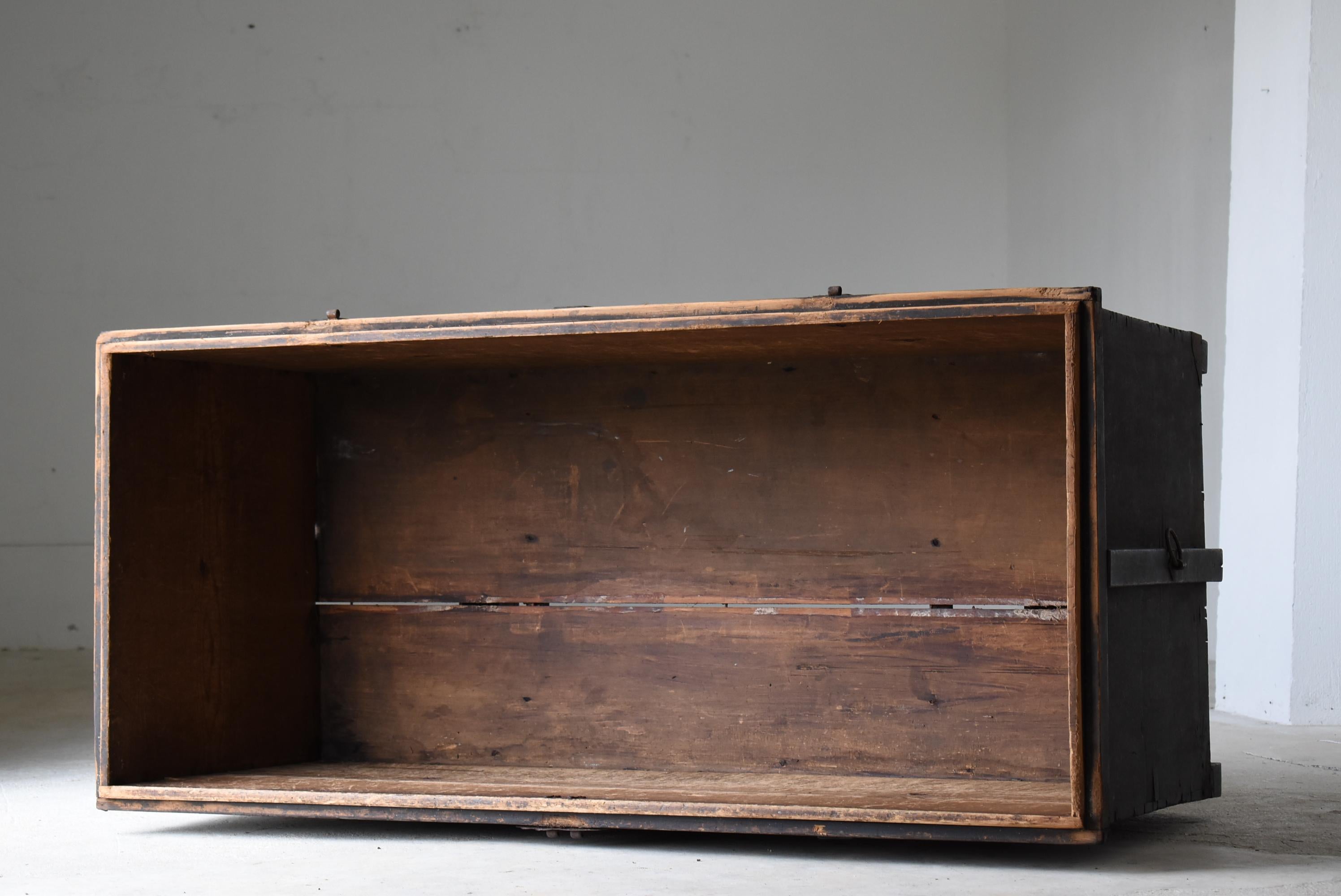 Japanese Antique Black Tansu 1860s-1900s / Storage Box Cabinet Wabi Sabi  11