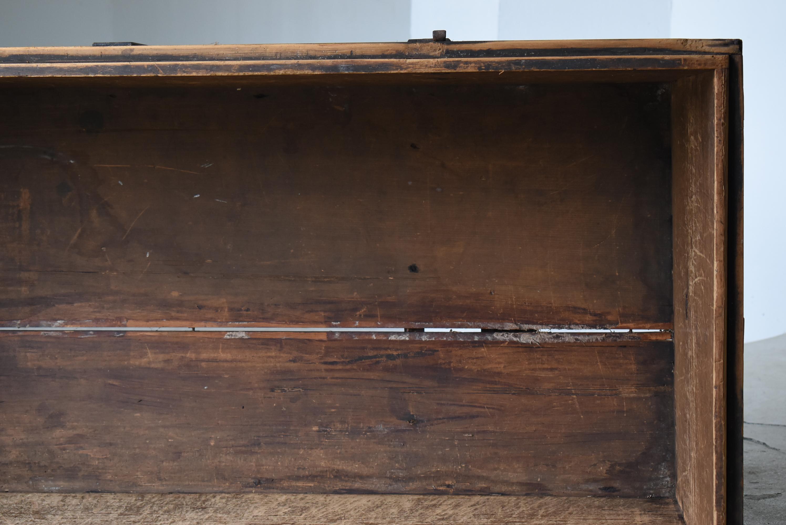 Japanese Antique Black Tansu 1860s-1900s / Storage Box Cabinet Wabi Sabi  12