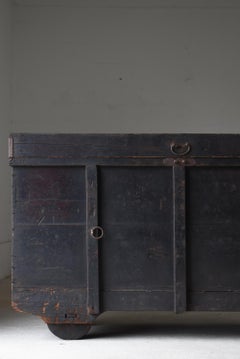 Japanese Antique Black Tansu 1860s-1900s / Storage Box Cabinet Wabi Sabi