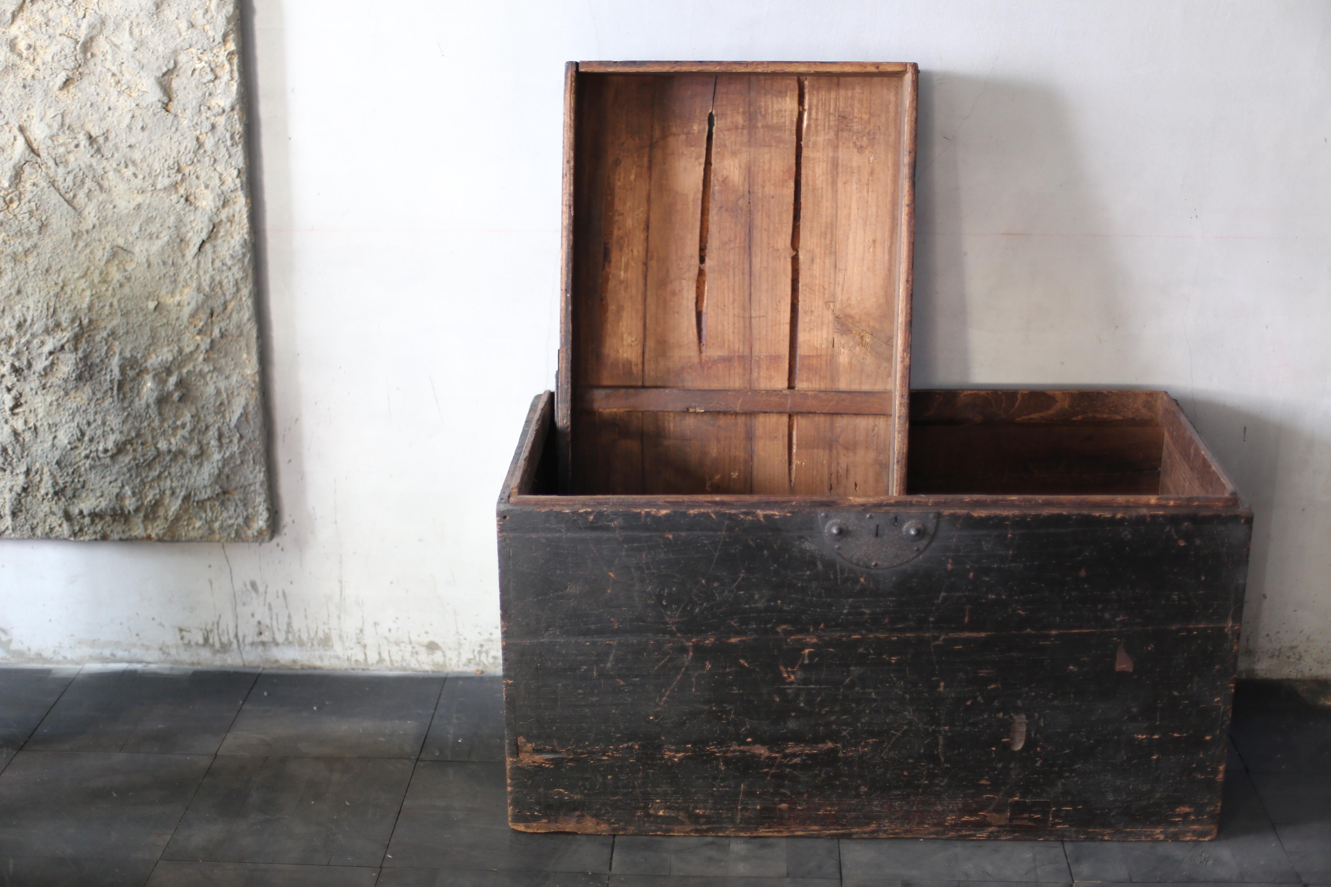 Japanese Antique Black Tansu 1860s-1900s / Storage Box Sofa Table Wabisabi 2