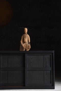 Japanese Antique Black Tansu 1860s-1920s / Sideboard Nightstand Wabisabi