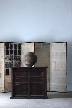 Japanese Antique Black Tansu / Cabinet Sideboard / 1868-1912s / Wabi-Sabi