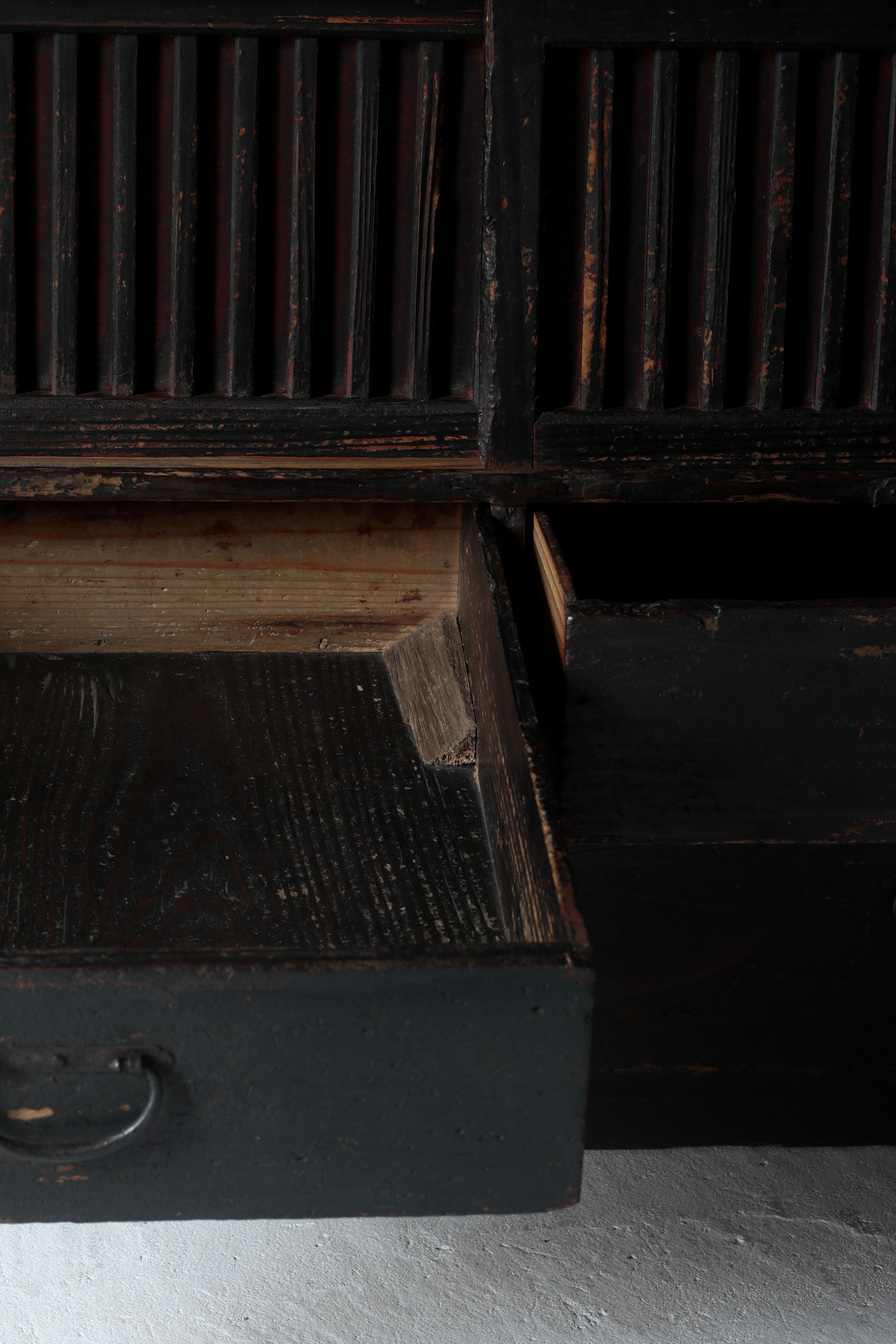 Japanese Antique Black Tansu / Storage Cabinet / 1868s-1912s WabiSabi 7