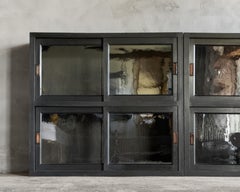 Japanese Antique Black Urushi Glass Cabinet (Two Sections), Meiji Era “1868–1912