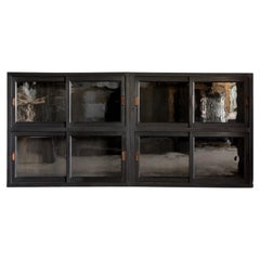 Japanese Antique Black Urushi Glass Cabinet (Two Sections), Meiji Era “1868–1912