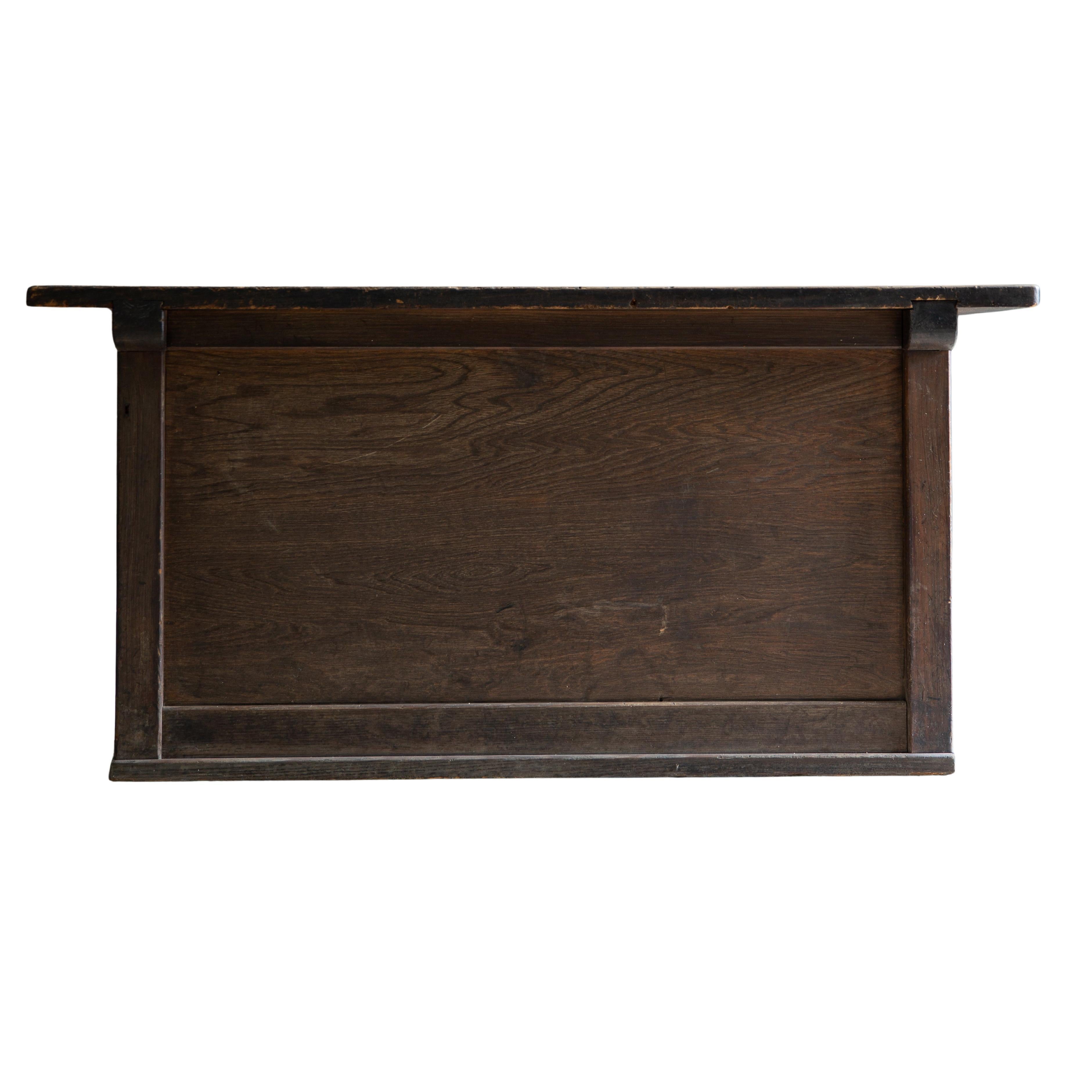Japanese antique Black Urushi low display stand, wabi sabi side table or bench For Sale