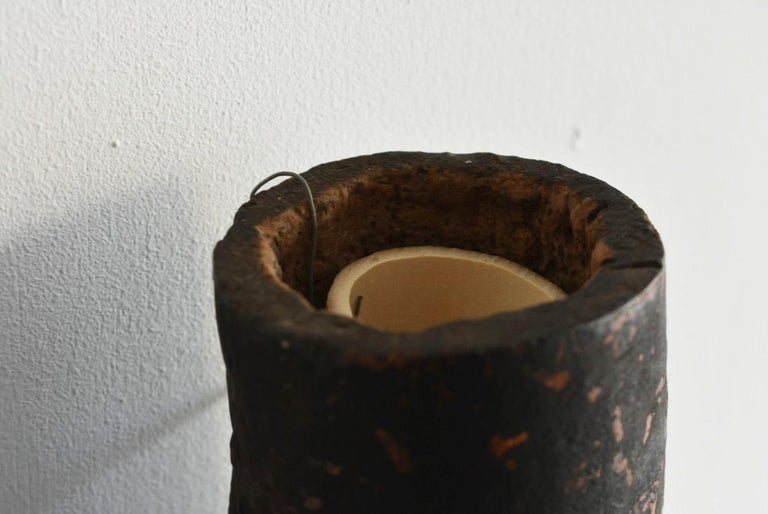 Japanese Antique Black Wall Hanging Vase/18681920/Wabisabi Gourd