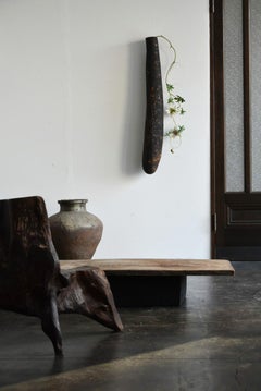 Japanese Antique Black Wall Hanging Vase/1868-1920/Wabisabi Gourd Ornament