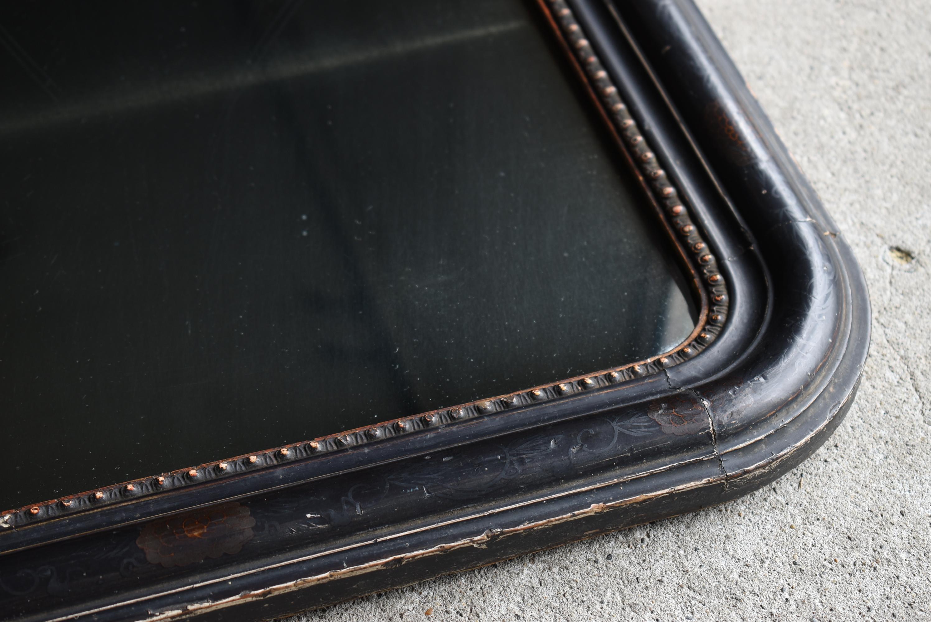 Antique Mirror giapponese nero 1900-1920 / Wabi Sabi 3