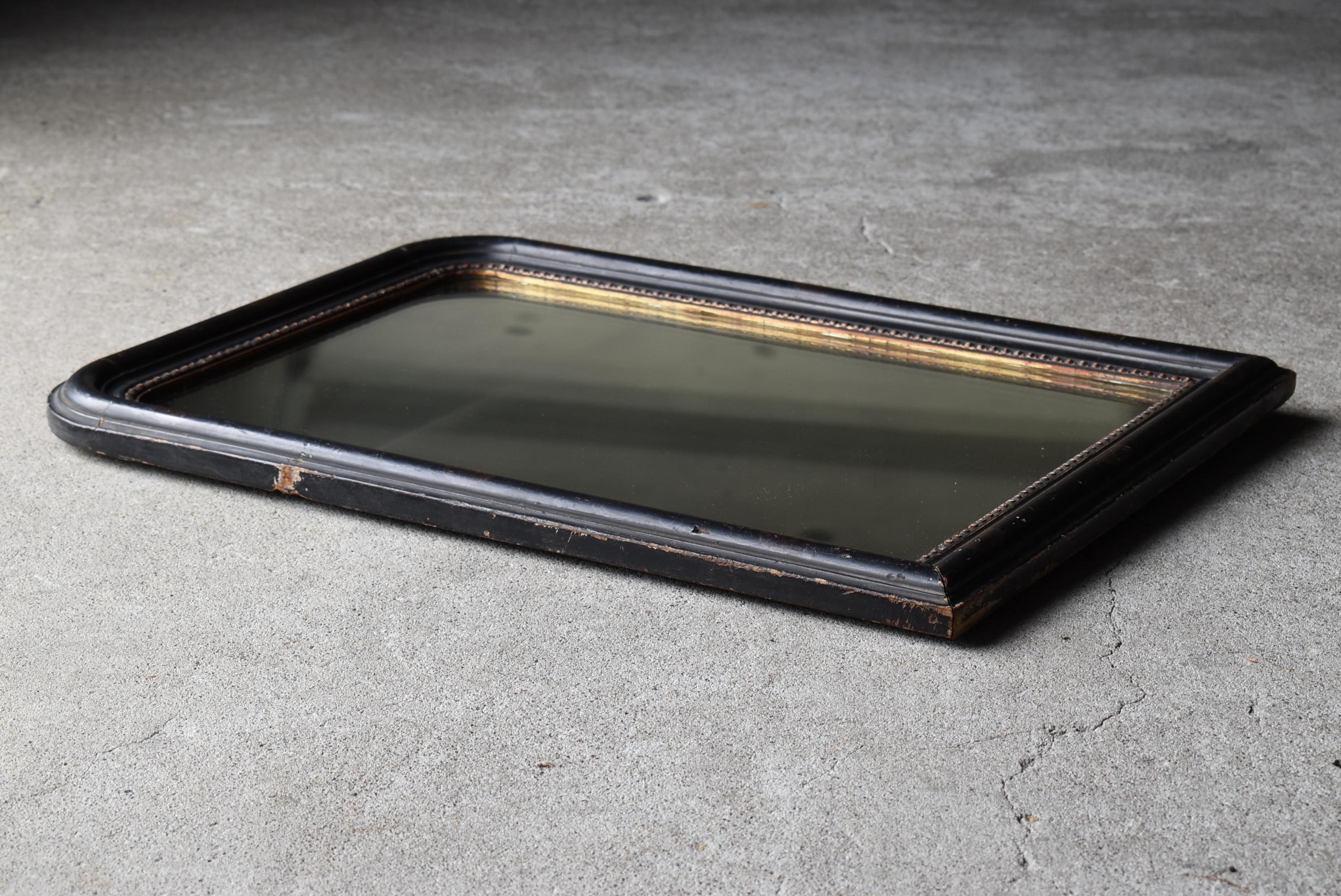 Antique Mirror giapponese nero 1900-1920 / Wabi Sabi 4