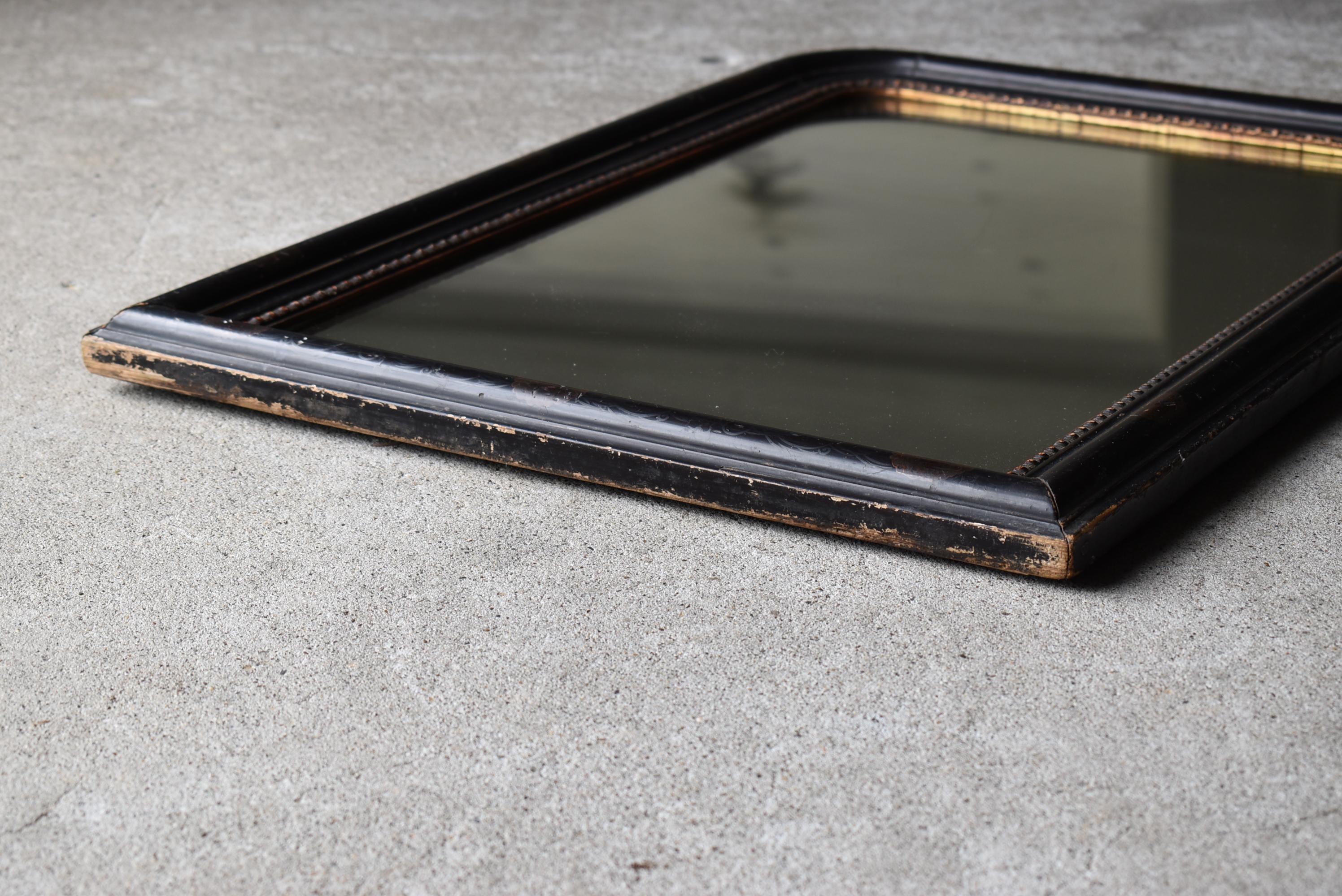 Antique Mirror giapponese nero 1900-1920 / Wabi Sabi 6
