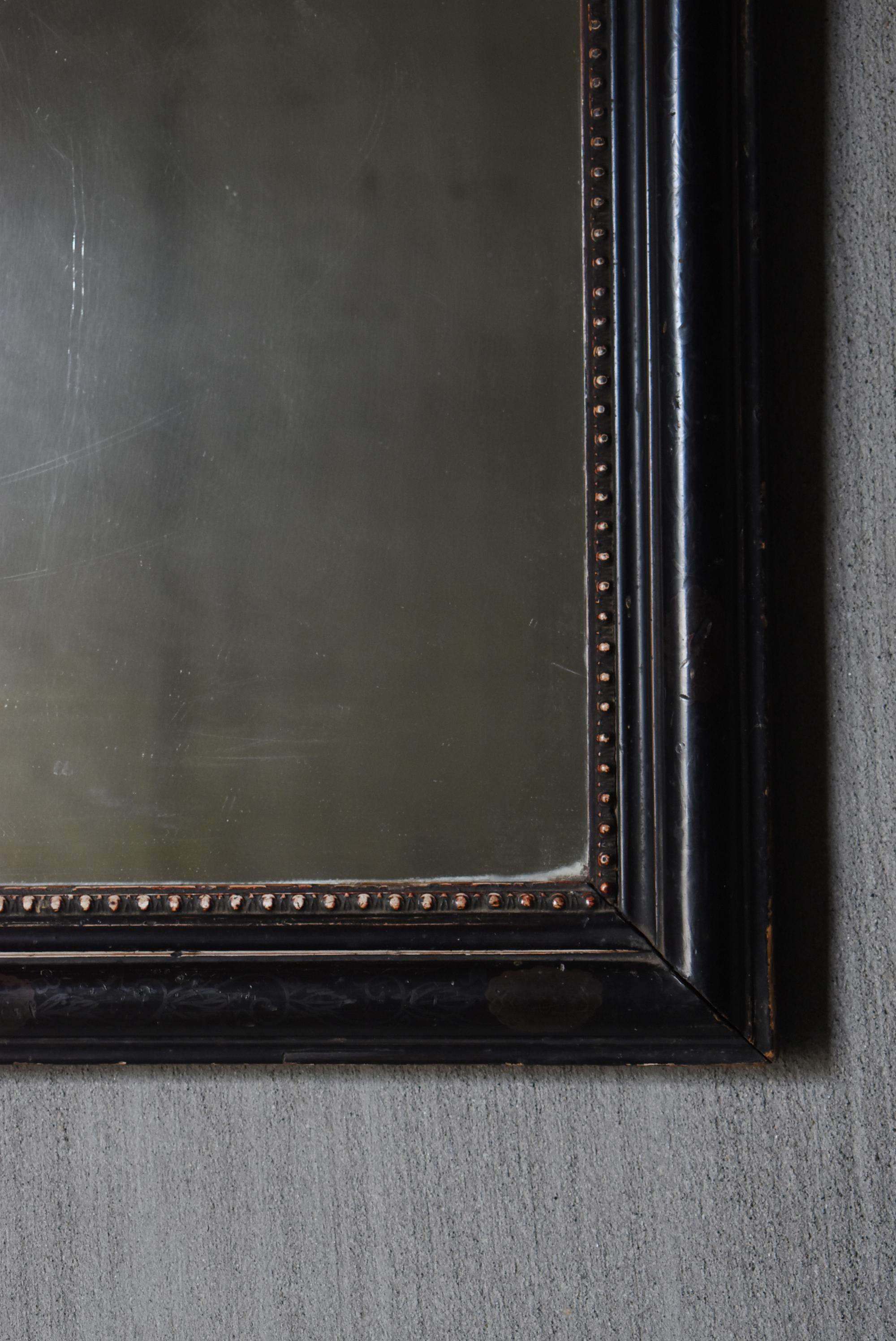 Inizio XX secolo Antique Mirror giapponese nero 1900-1920 / Wabi Sabi