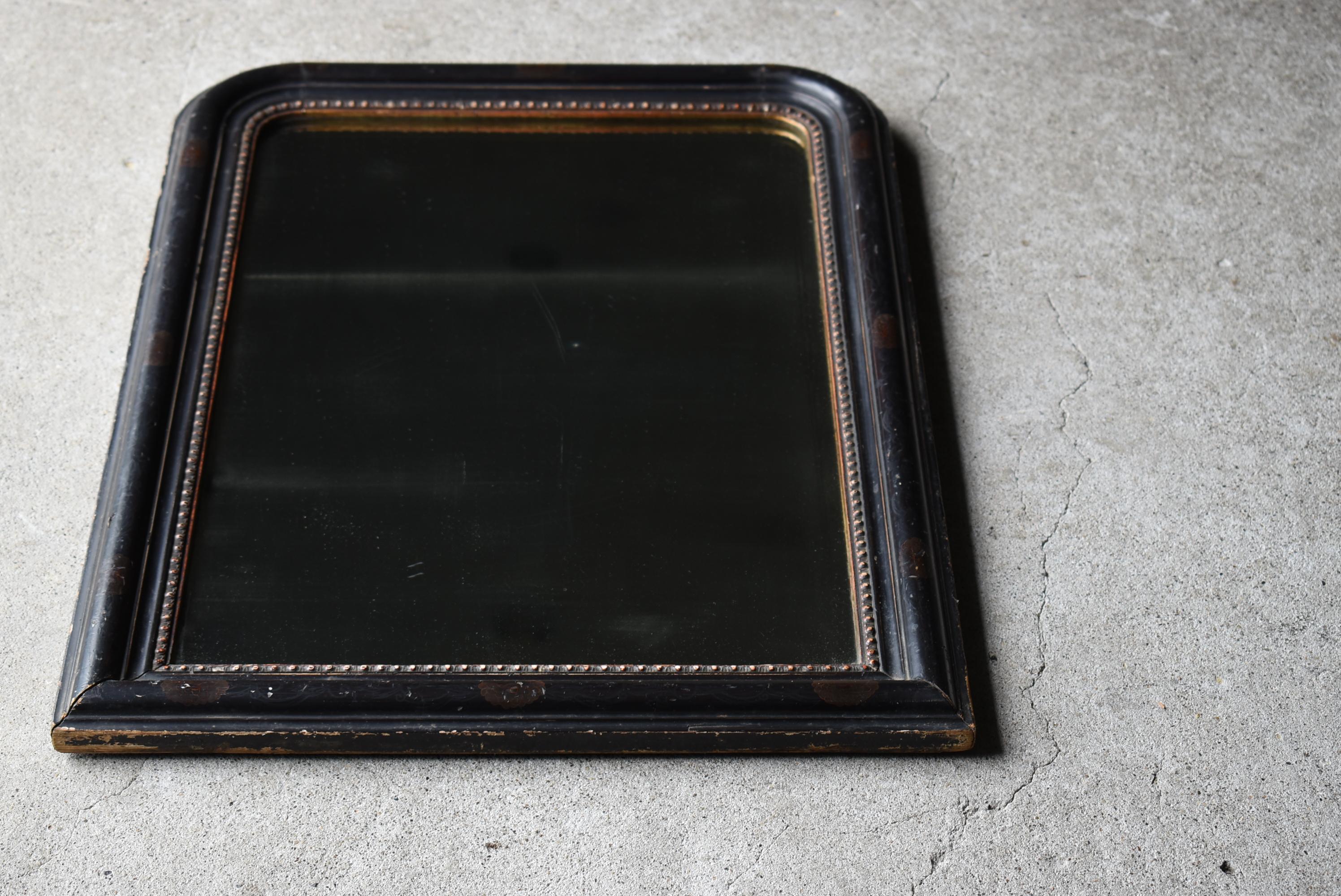 Specchio Antique Mirror giapponese nero 1900-1920 / Wabi Sabi