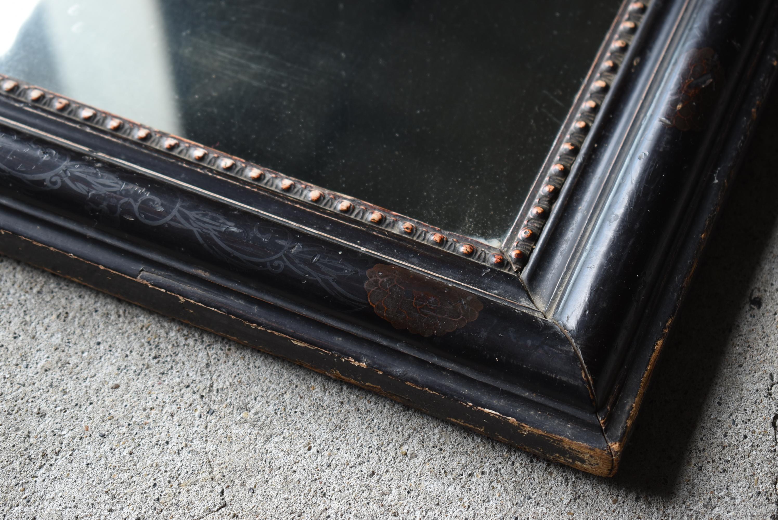 Antique Mirror giapponese nero 1900-1920 / Wabi Sabi 1