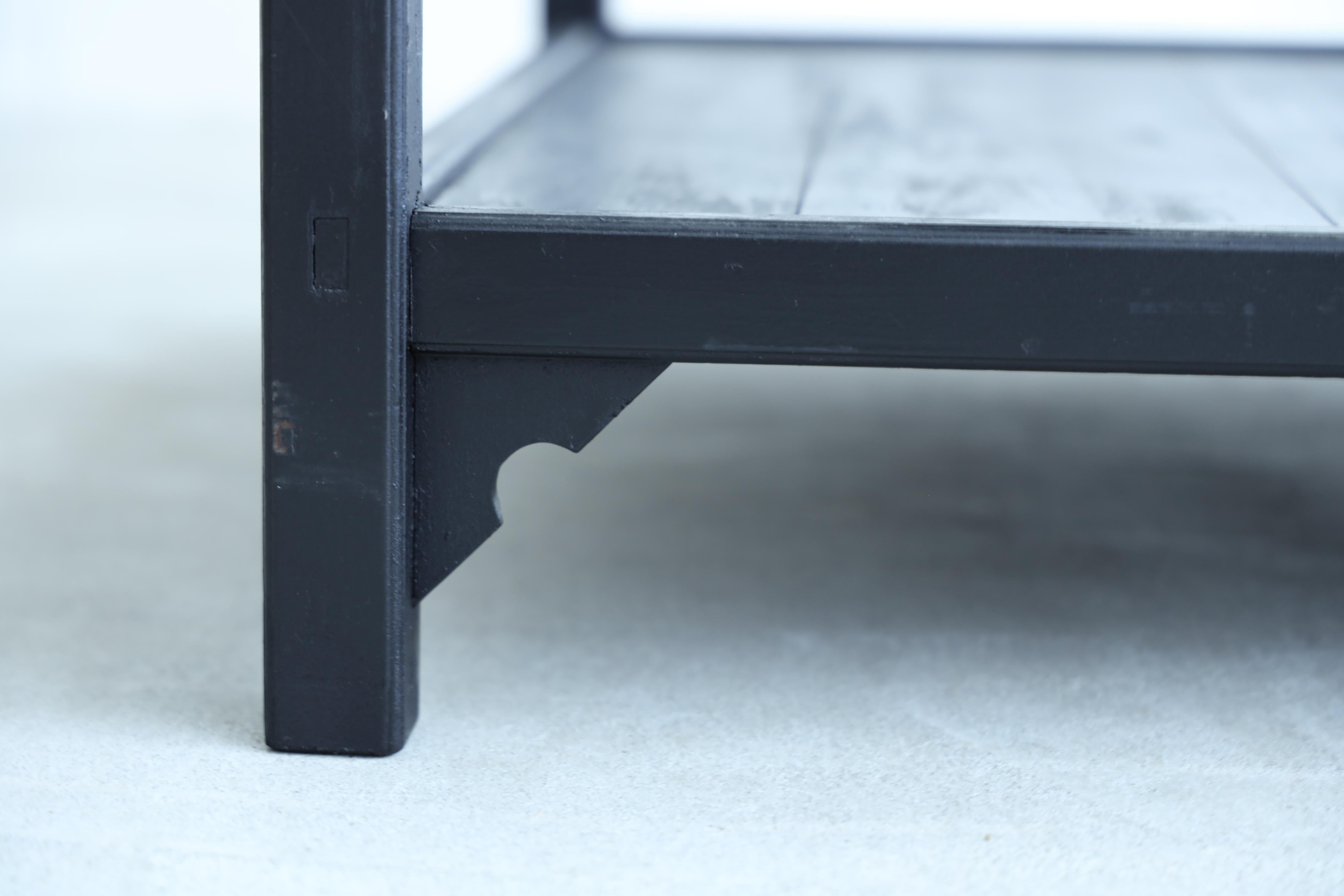 Japanese Antique black wood rack, Wabi-Sabi For Sale 6
