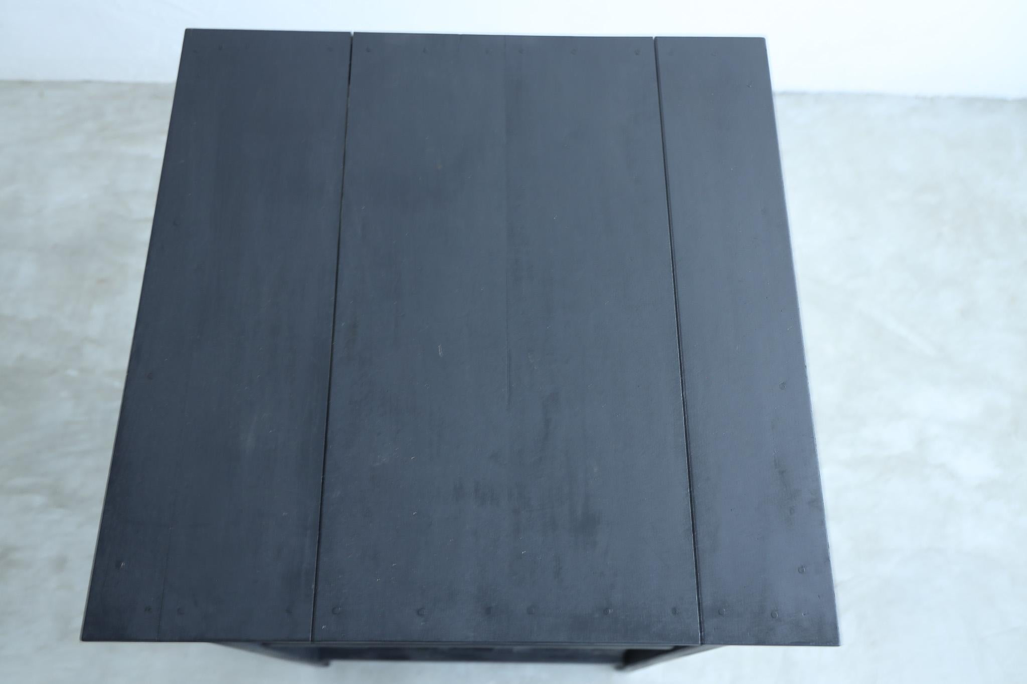 Wood Japanese Antique black wood rack, Wabi-Sabi For Sale