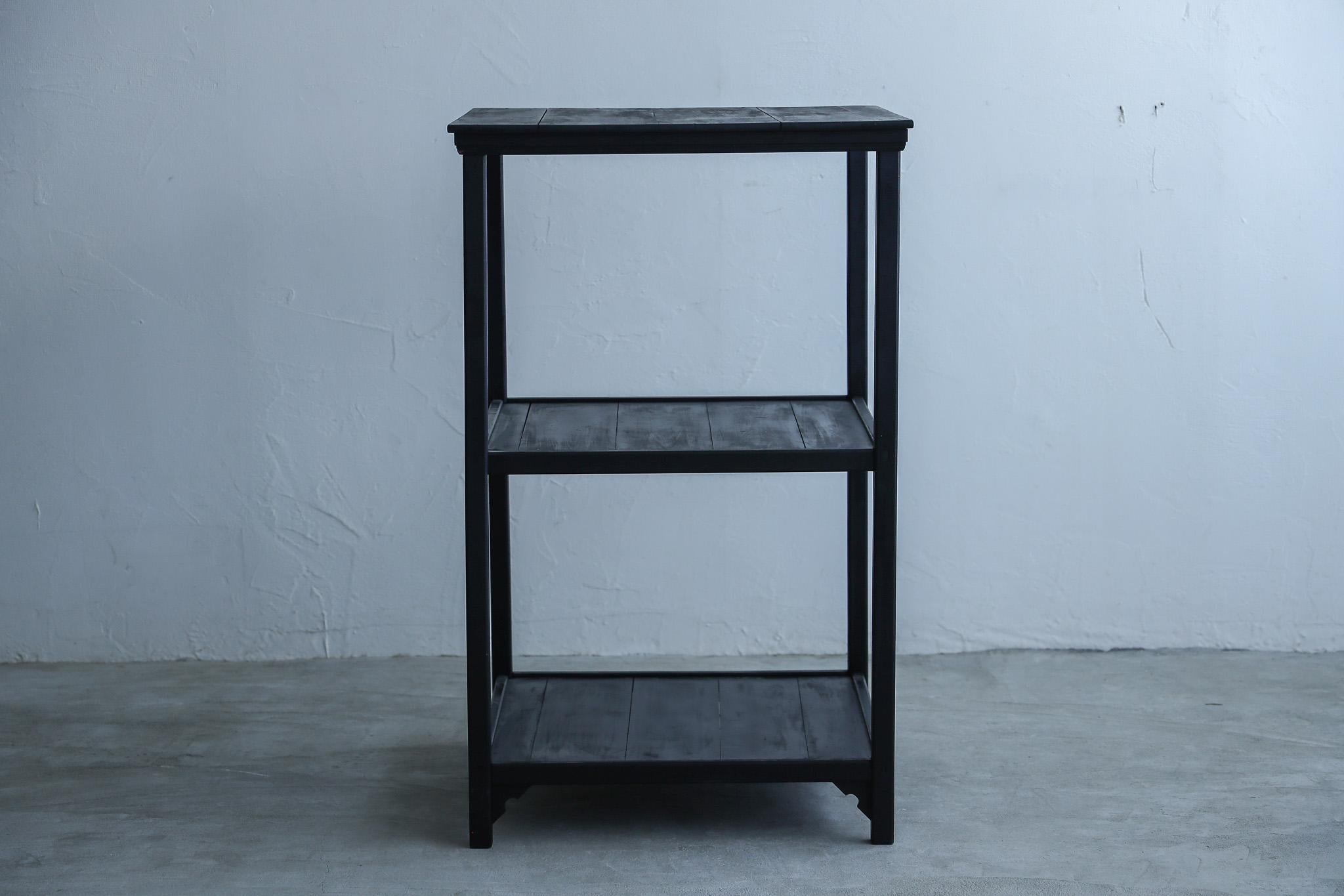 Japanese Antique black wood rack, Wabi-Sabi For Sale 2