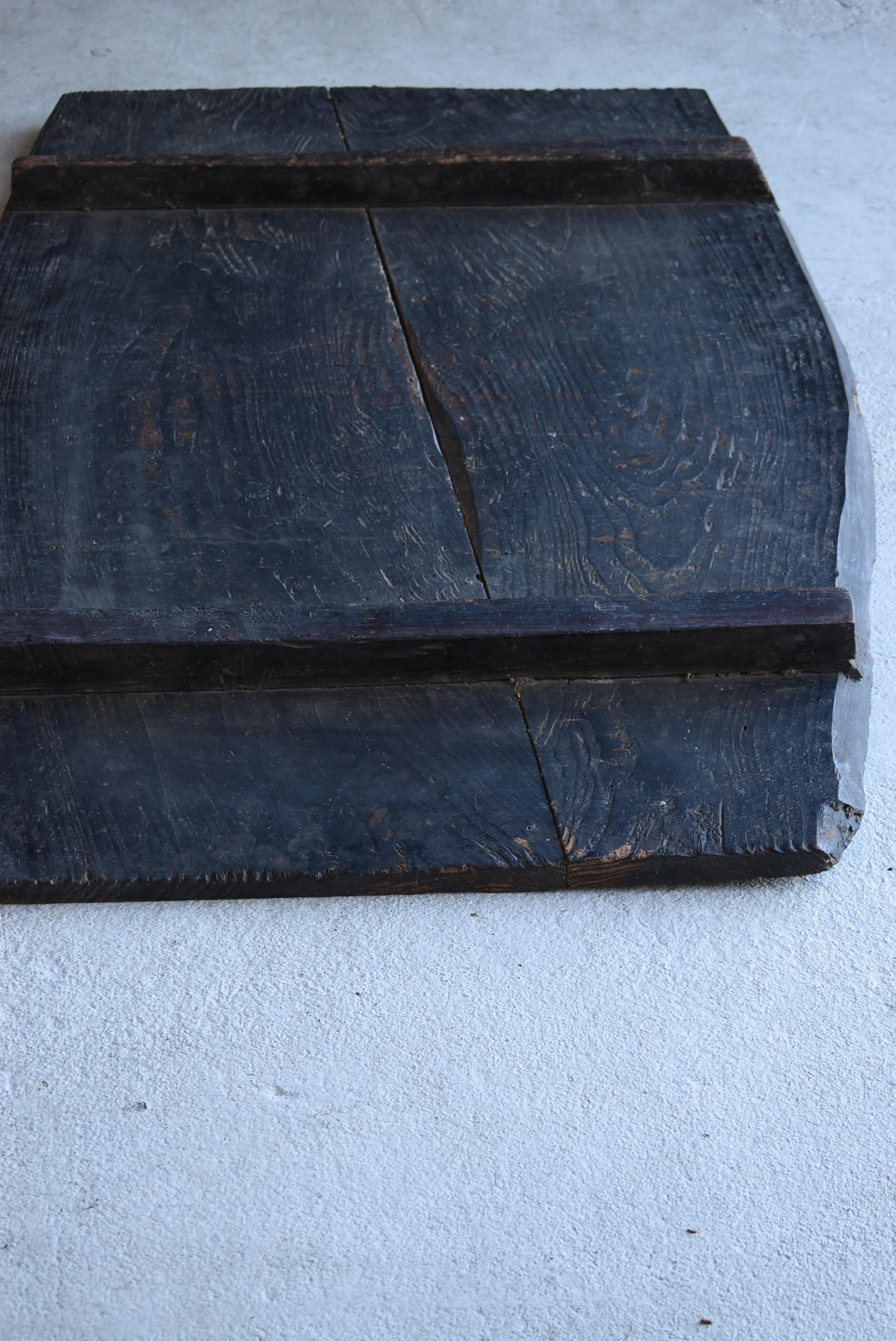 Cedar Japanese Antique Black Wooden Board 1800s-1900s/Abstract Art Wabisabi Art