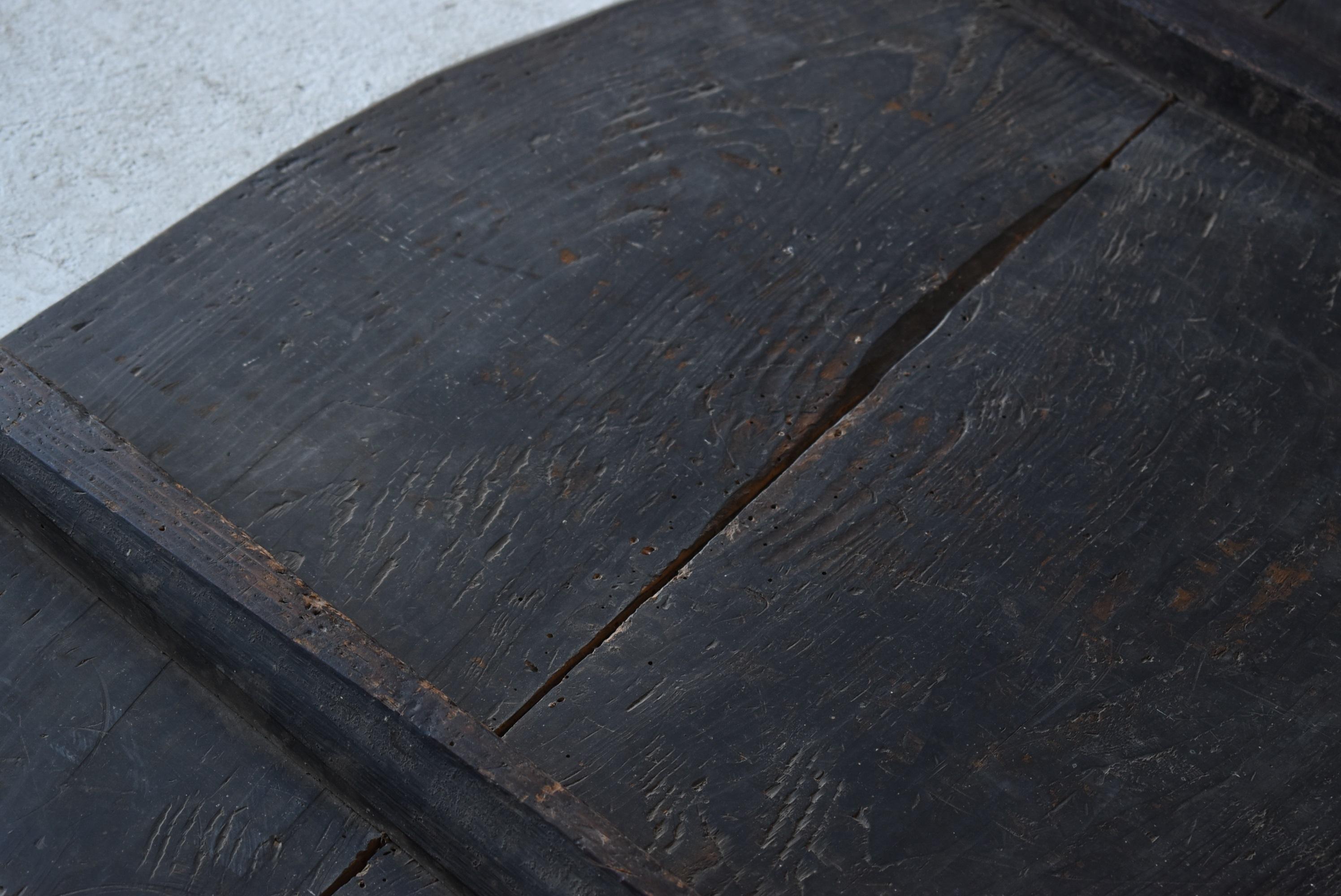 Japanese Antique Black Wooden Board 1800s-1900s/Abstract Art Wabisabi Art 2
