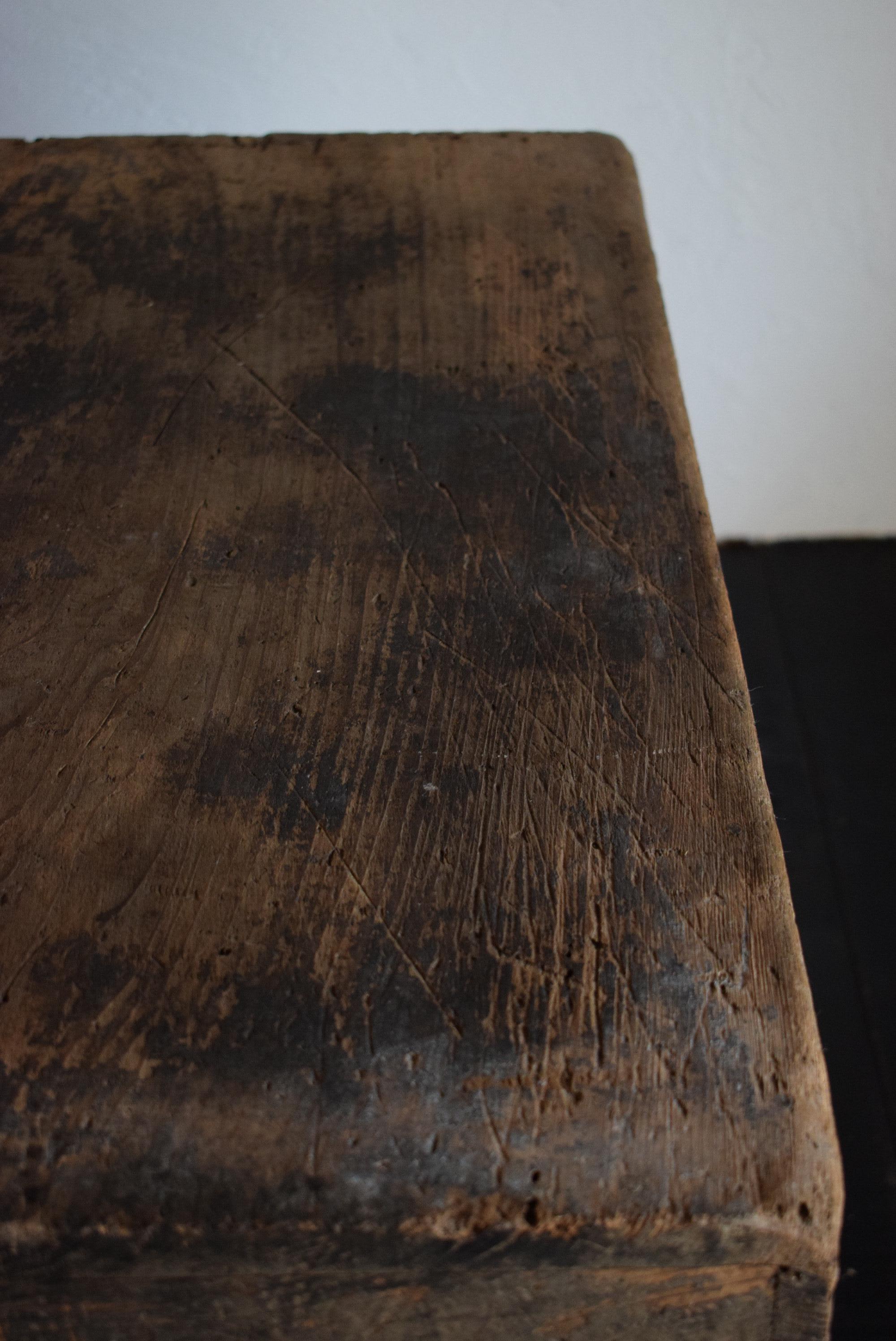 Japanische antike schwarze Holzschachtel 1860er-1900er Jahre/Sofa-Tisch Tansu Mingei Aufbewahrung im Angebot 6
