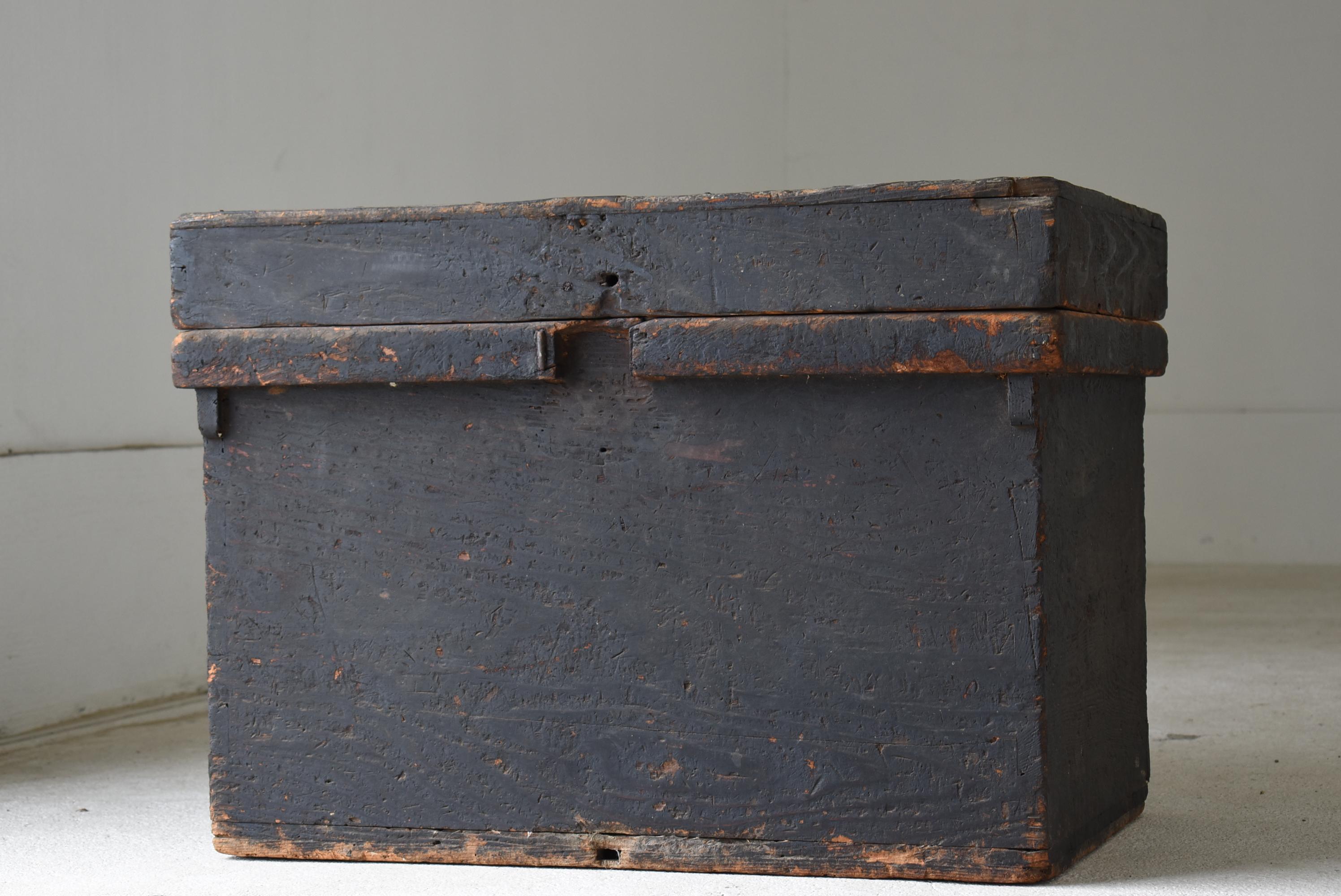 Japanese Antique Black Wooden Box 1860s-1900s/Sofa Table Tansu Mingei ...