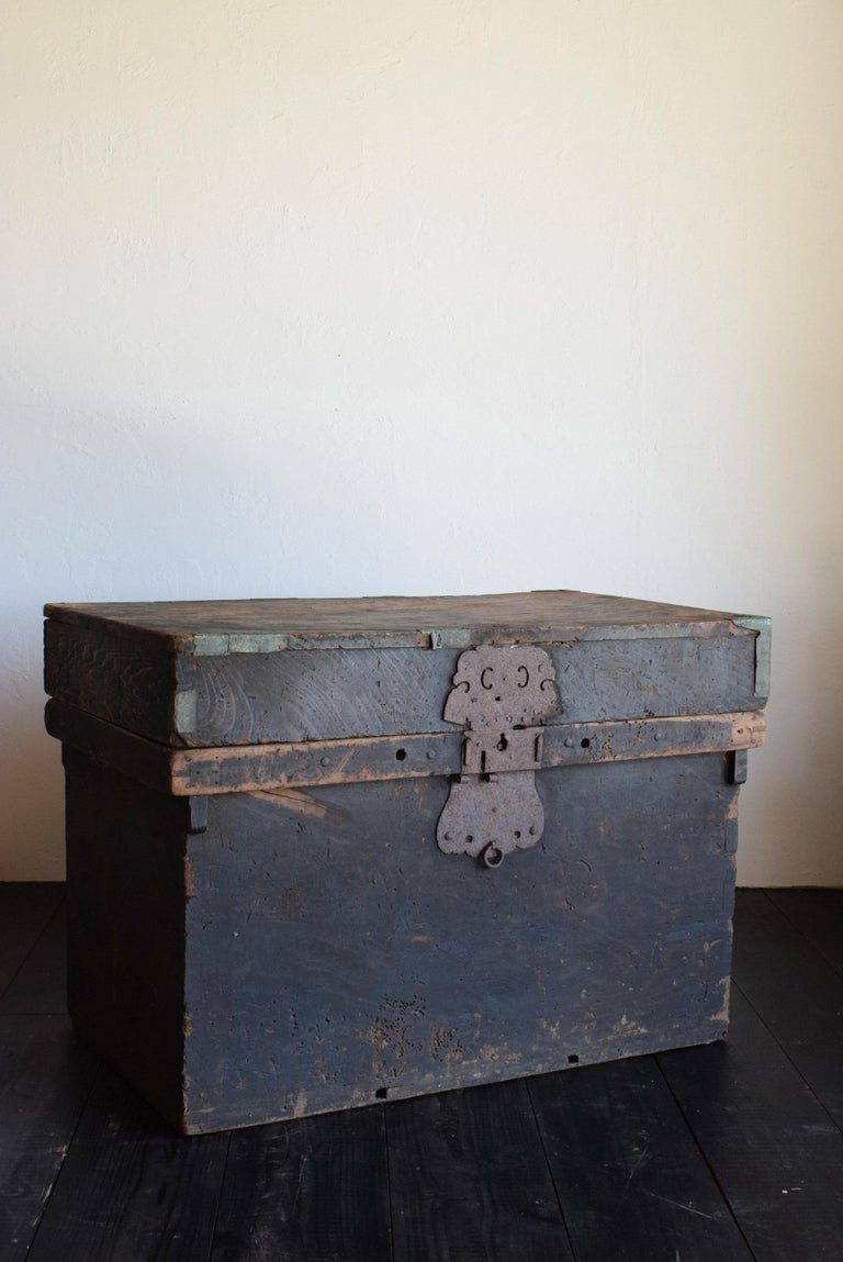 Japanese Antique Black Wooden Box 1860s-1900s/Sofa Table Tansu Mingei ...