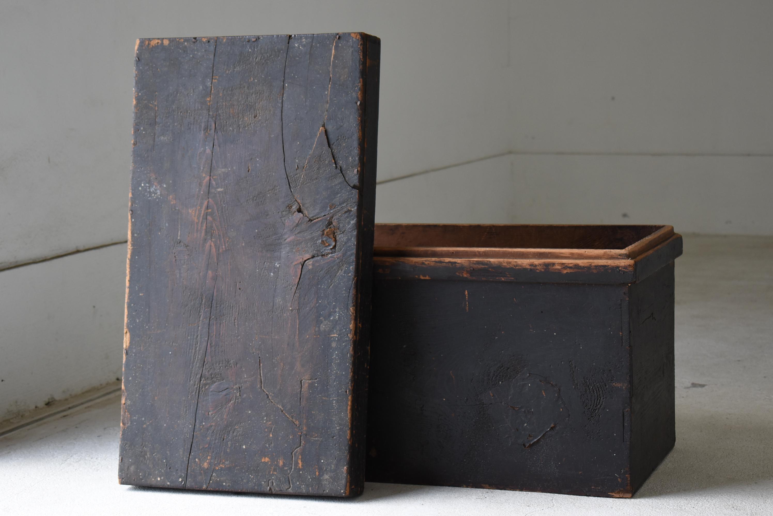 Japanese Antique Black Wooden Box 1860s-1900s/Sofa Table Tansu Storage Wabi-Sabi 5