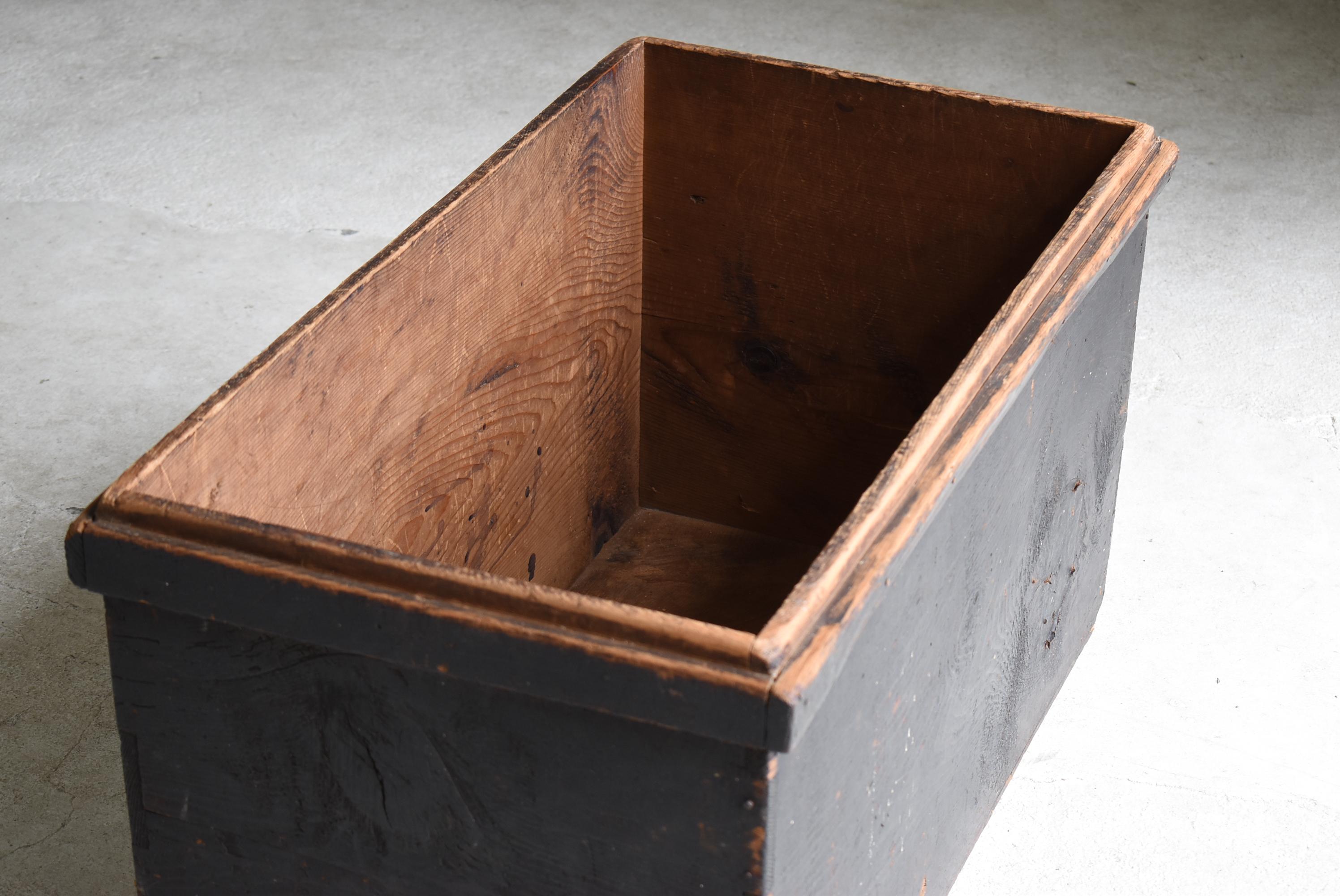 Japanese Antique Black Wooden Box 1860s-1900s/Sofa Table Tansu Storage Wabi-Sabi 6