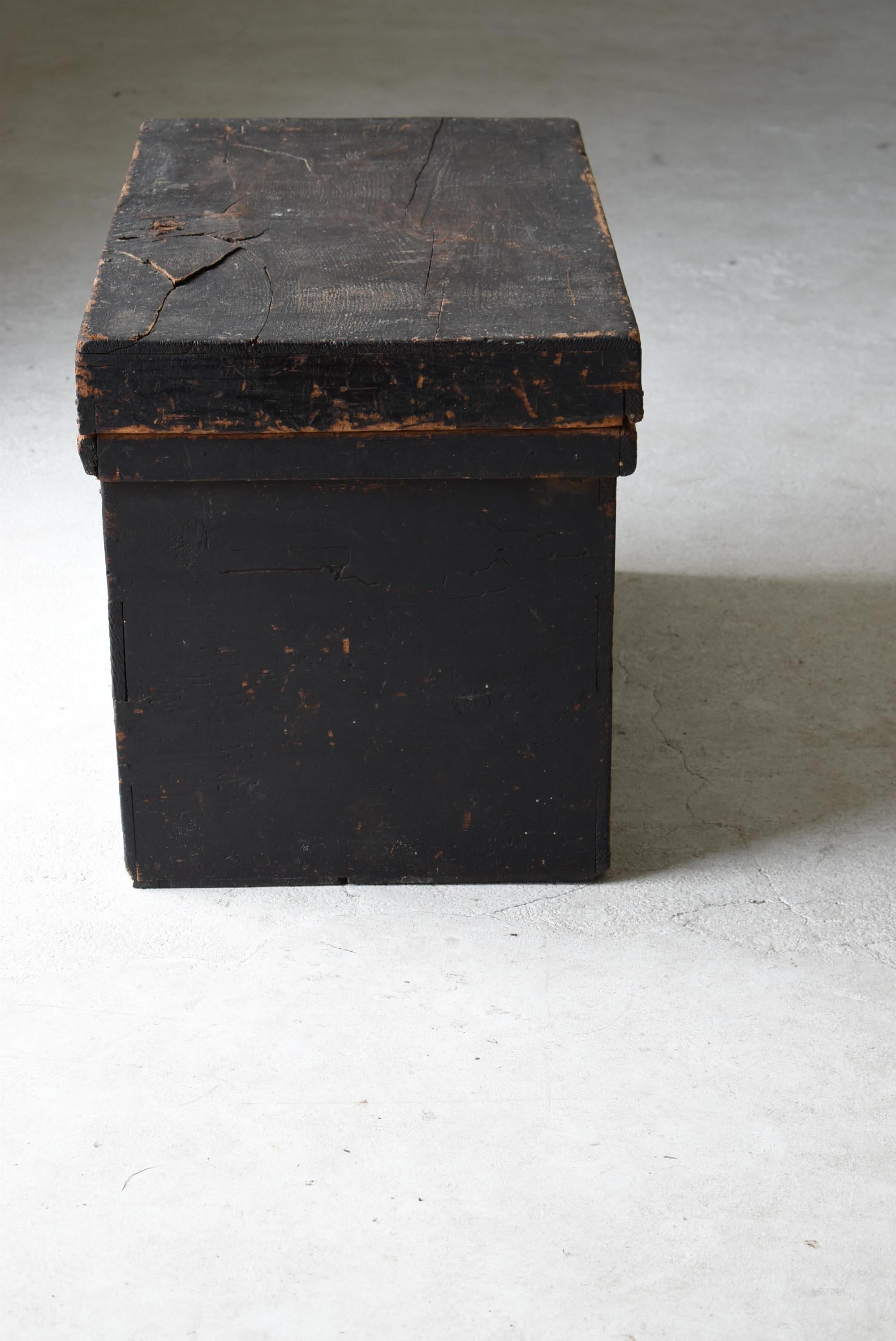 Japanese Antique Black Wooden Box 1860s-1900s/Sofa Table Tansu Storage Wabi-Sabi 10