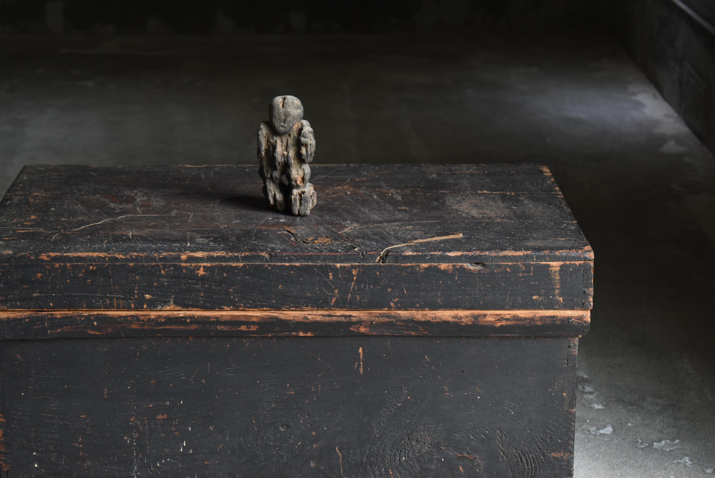 Japanese Antique Black Wooden Box 1860s-1900s/Sofa Table Tansu Storage Wabi-Sabi 11