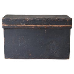 Japanese Antique Black Wooden Box 1860s-1900s/Sofa Table Tansu Storage Wabi-Sabi