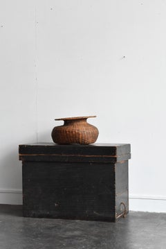 Japanese Antique Black Wooden Box / Coffee Table / Chair /Storage Case/Meiji Era