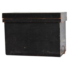 Japanese Antique Black Wooden Box / Coffee Table / Chair /Storage Case/Meiji Era