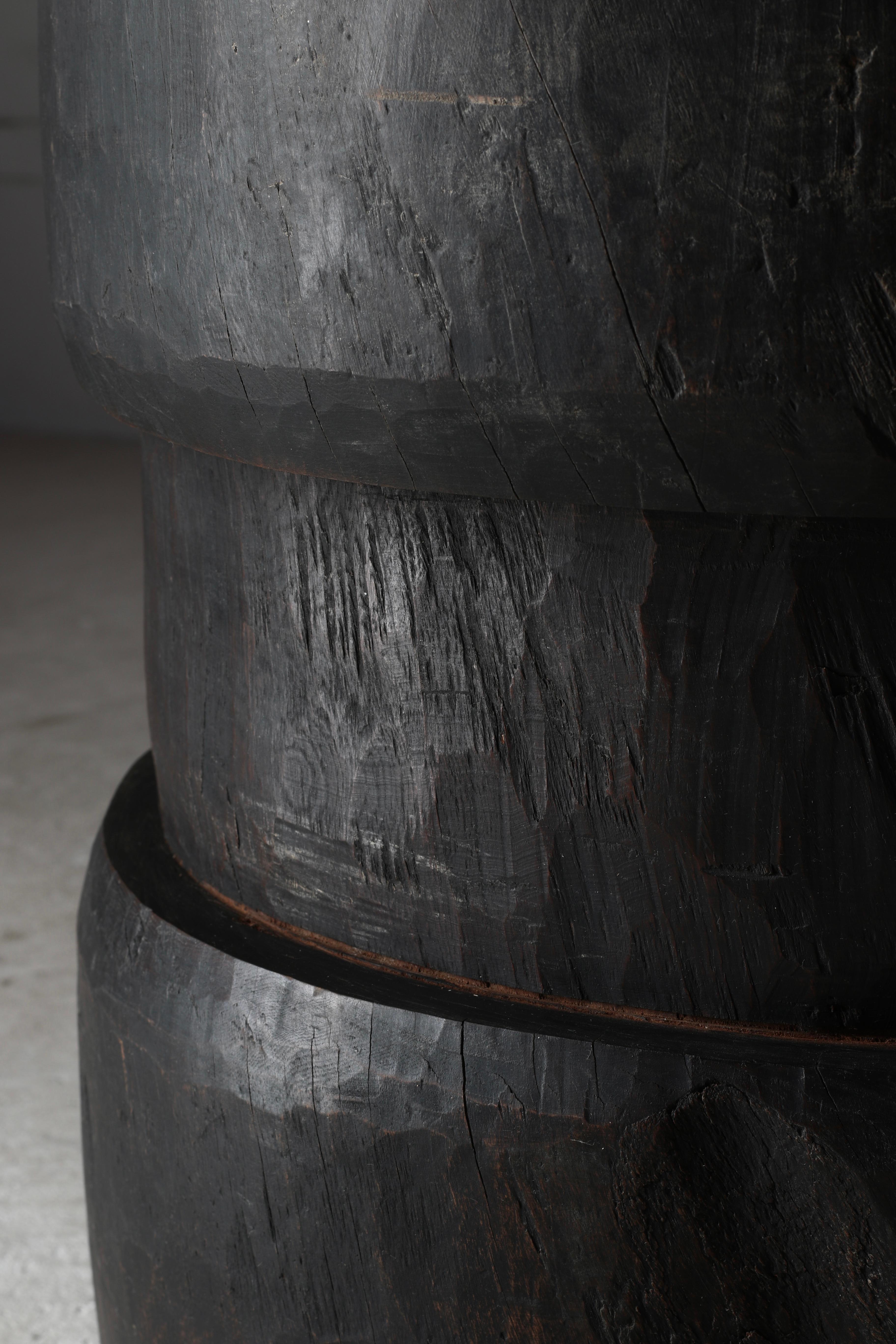 Table basse / table d'appoint japonaise ancienne en bois noir / 1868-1912s Wabi-sabi Bon état - En vente à Iwate-gun Shizukuishi-cho, Iwate Prefecture